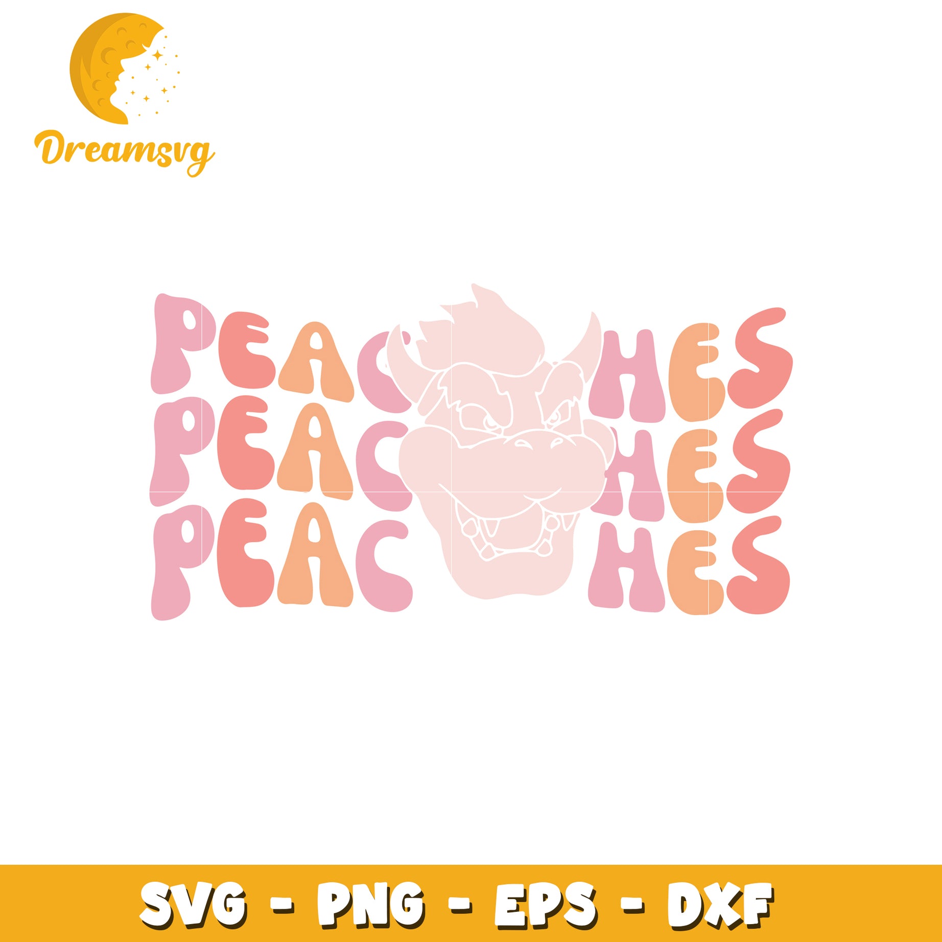 Peachy Bowser SVG Cut File