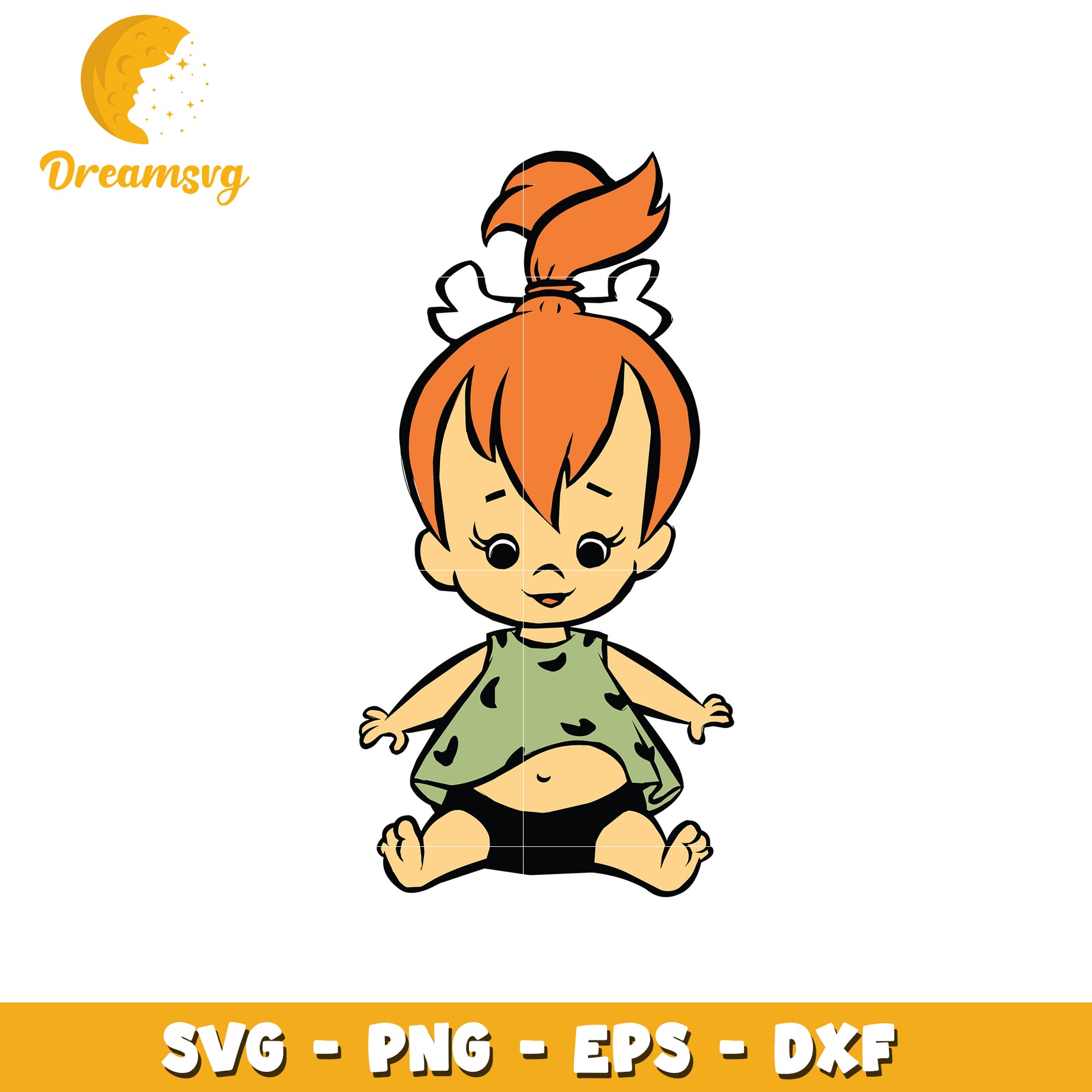 Pebbles Flintstone SVG PNG EPS DXF Cut File