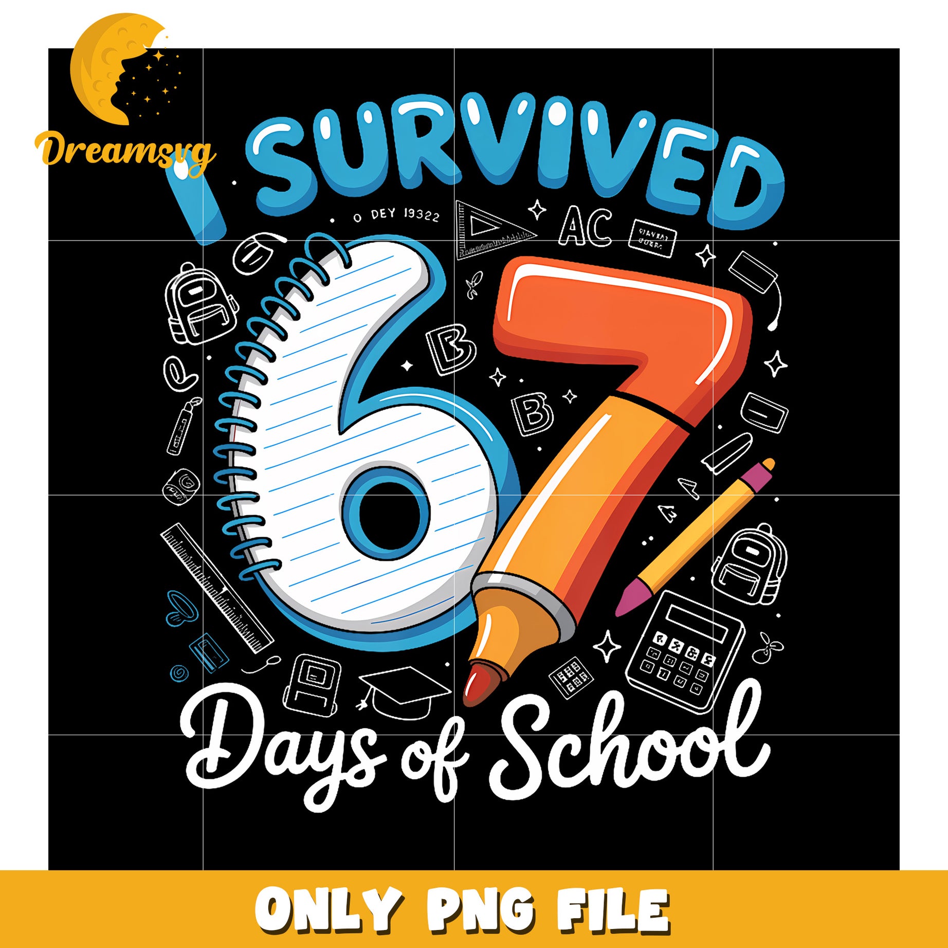 Pencil and paper 67 in school png, meme edit png, humor trend png