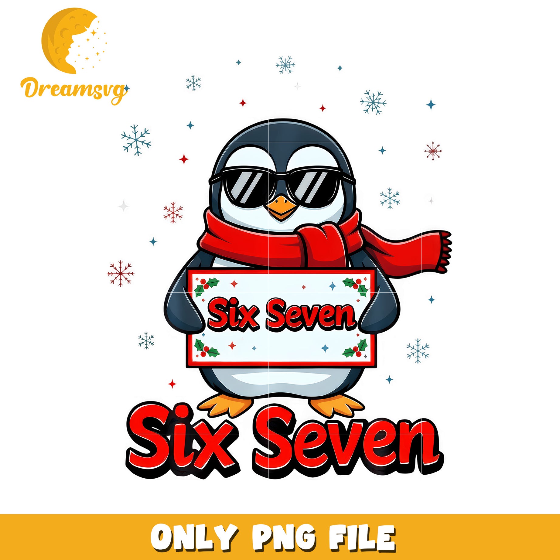 Pengui six seven png, funny animal png, trending quotes png