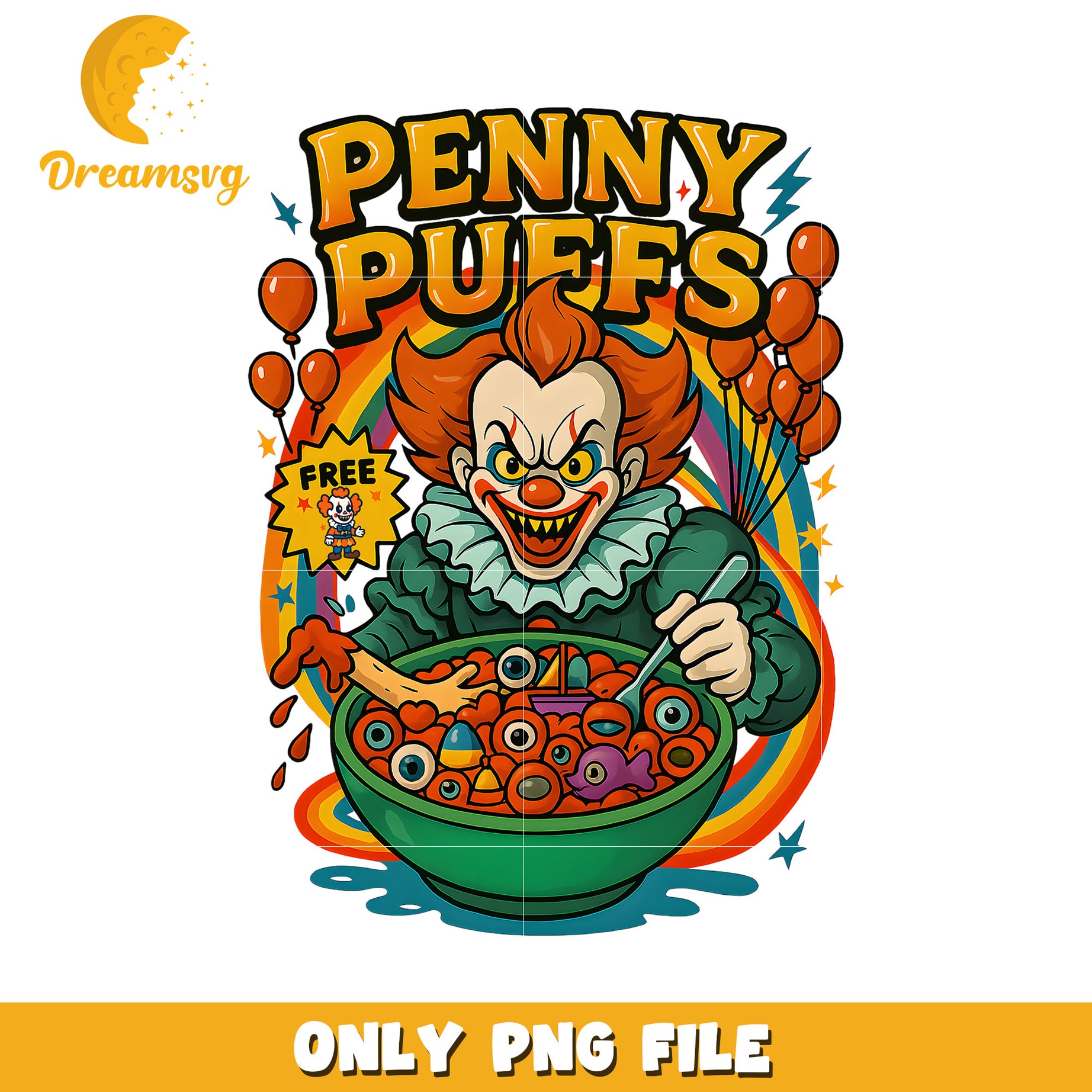 Penny puffs design png, horror characters png, horror cartoons png