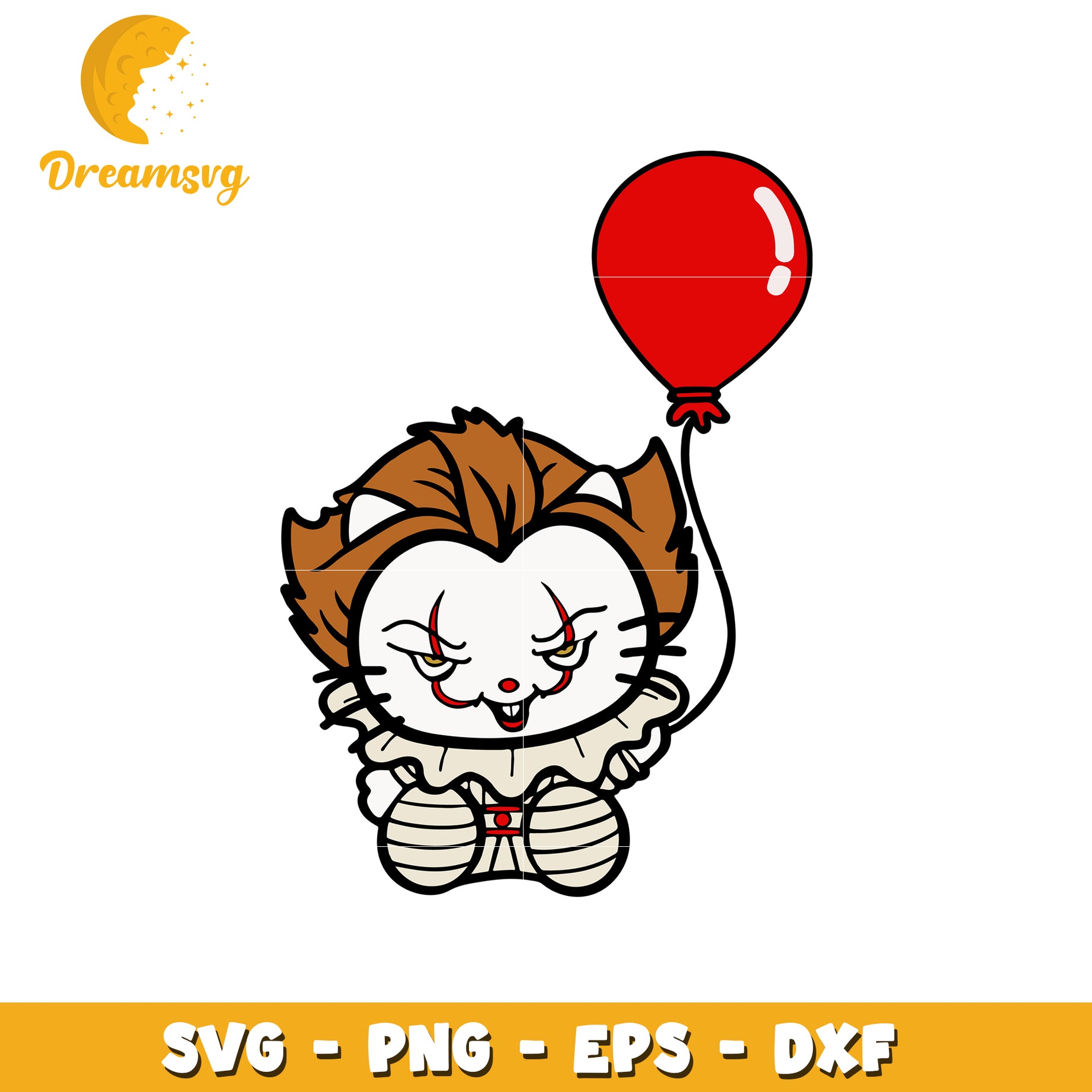 Pennywise Cat SVG PNG EPS DXF Cut File