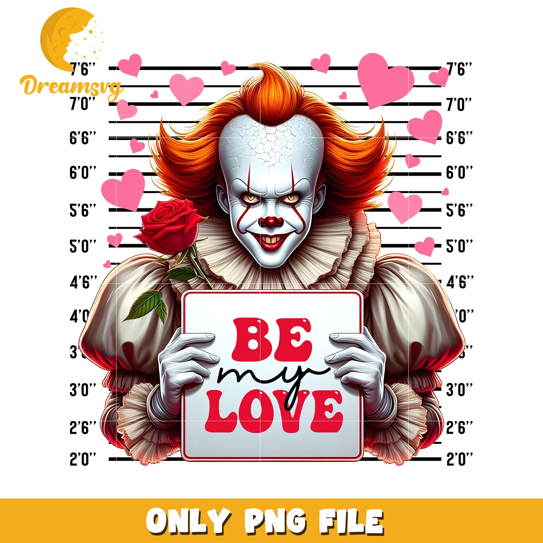 Pennywise Valentines PNG Sublimation