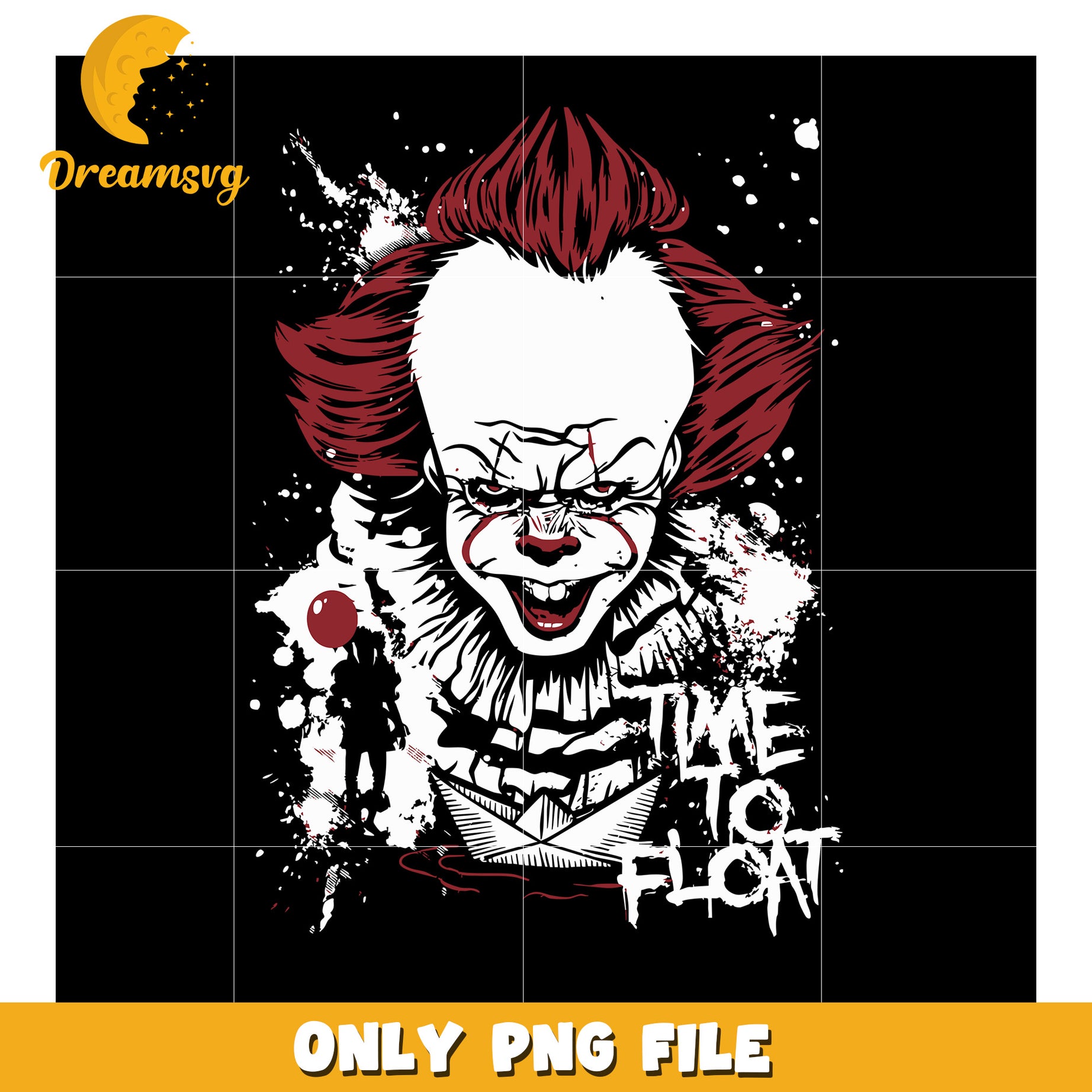 Pennywise design png, it horror movie png, scary clown png