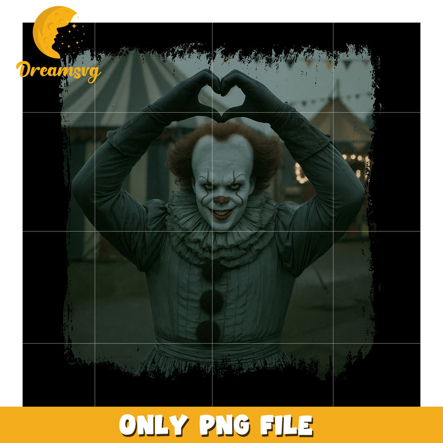 Pennywise horror png, creepy clown design png, it movie art png