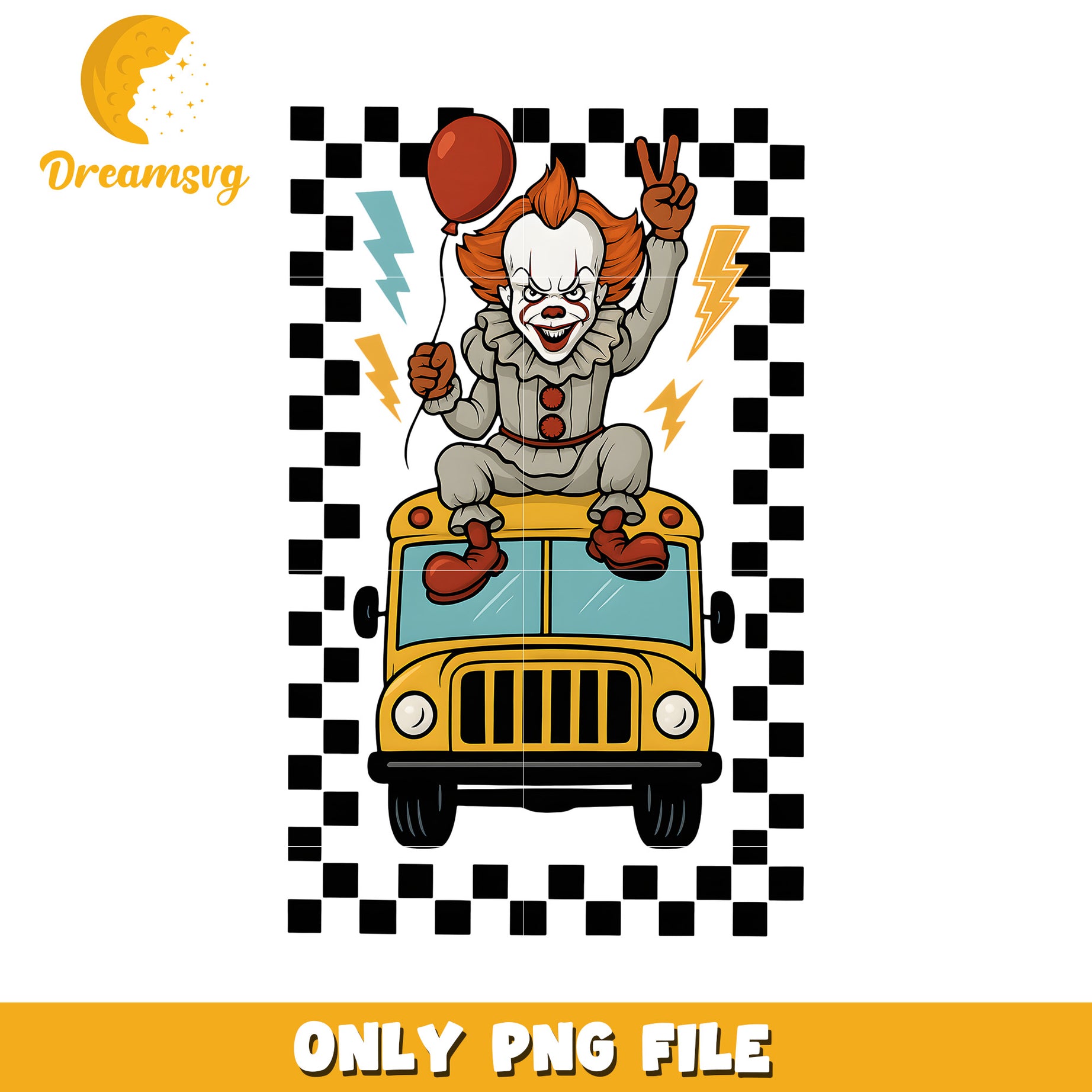 Pennywise in the car png, halloween times png, spirit halloween png