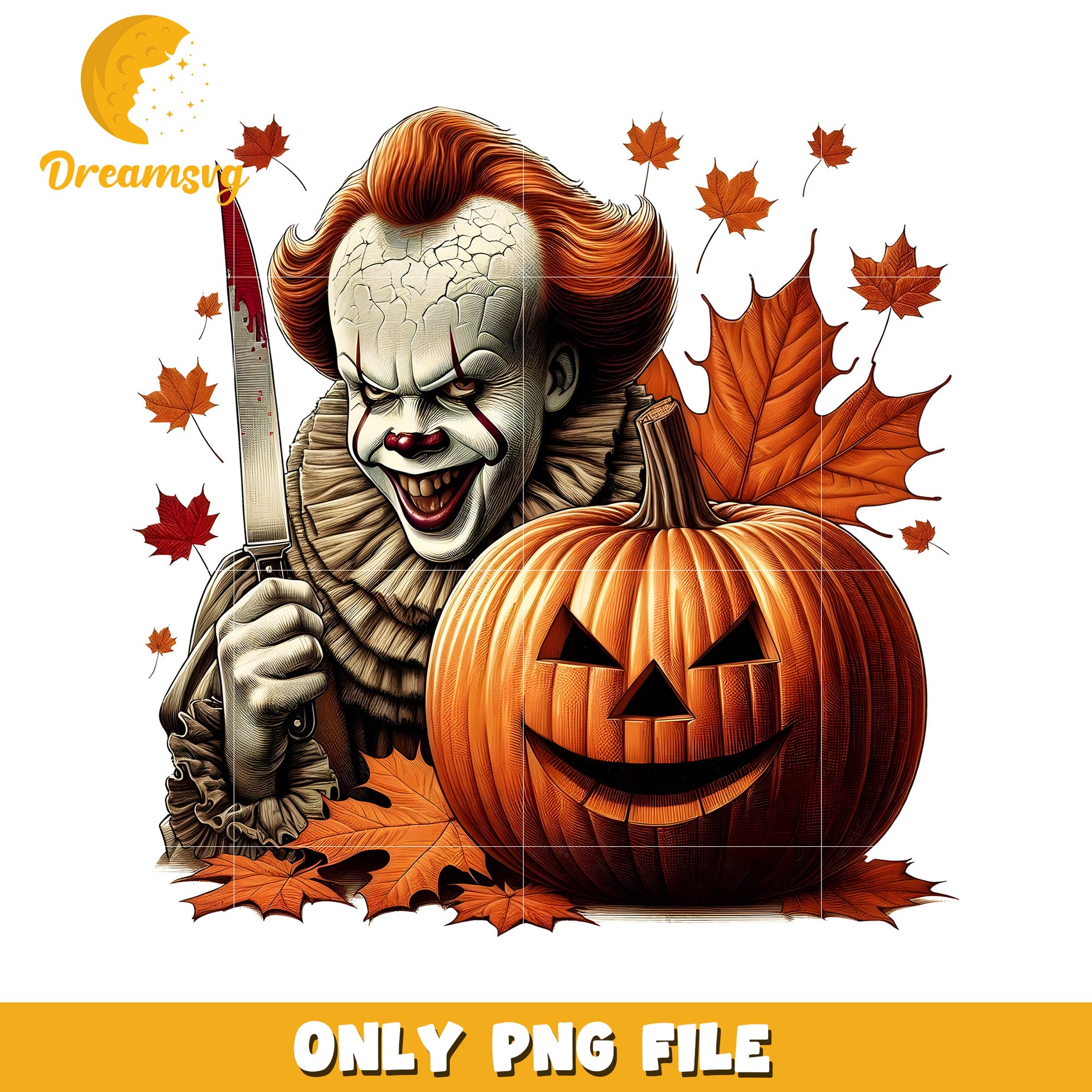 Pennywise png, horror fall characters png, horror movie png