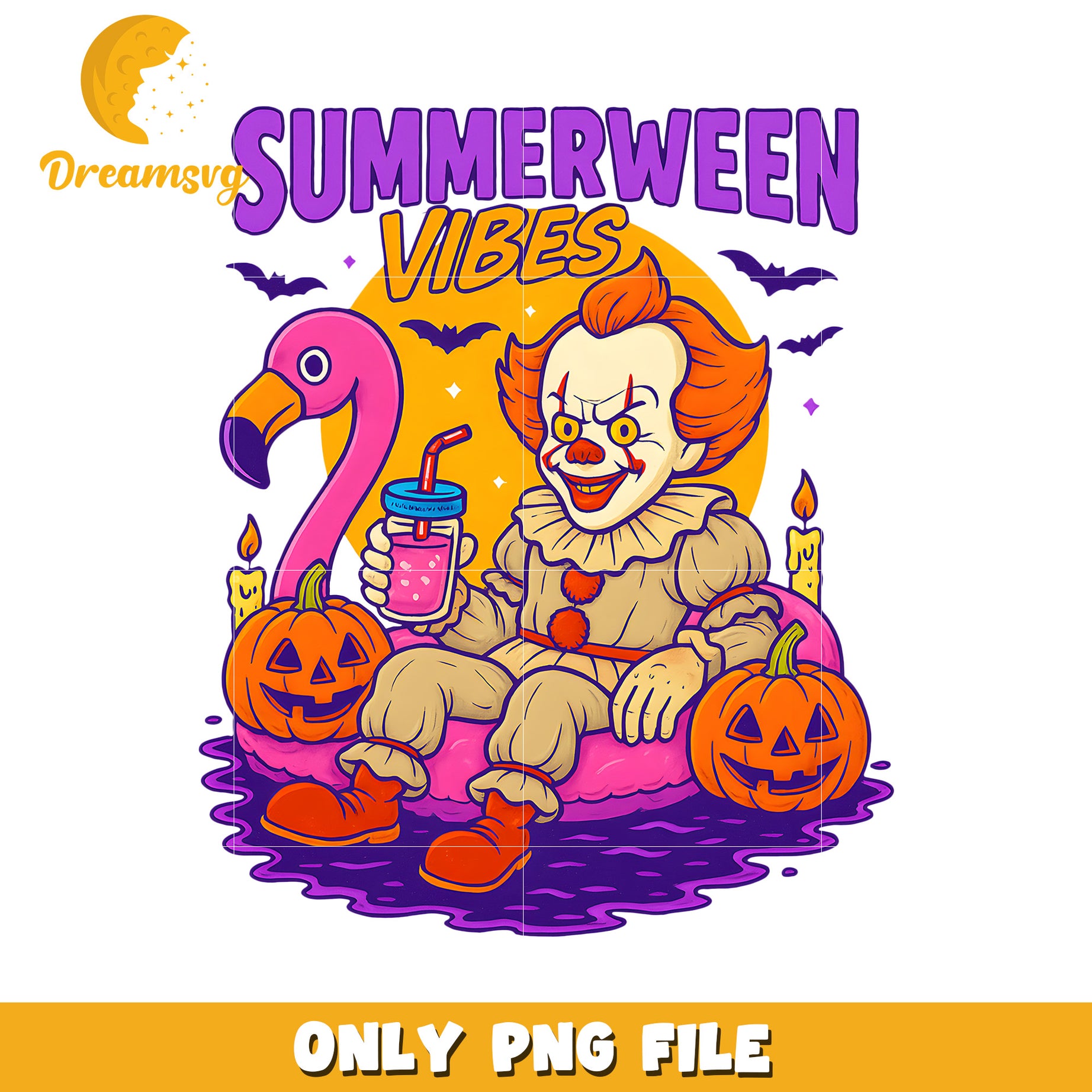Pennywise summerween vibes png, halloween times png, spirit halloween png
