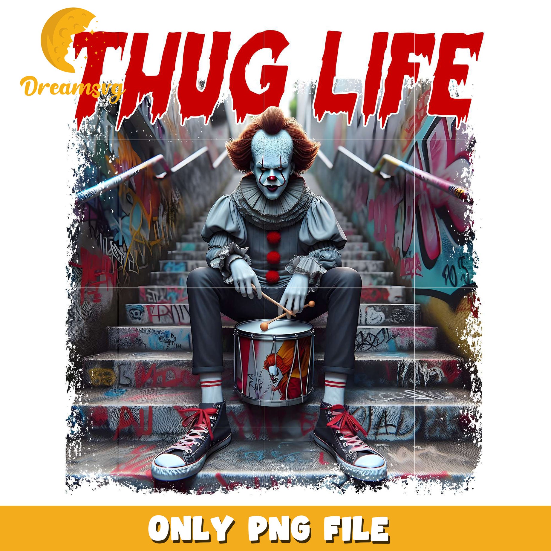 Pennywise thug life design png, halloween games​​ png, halloween cookies​ png
