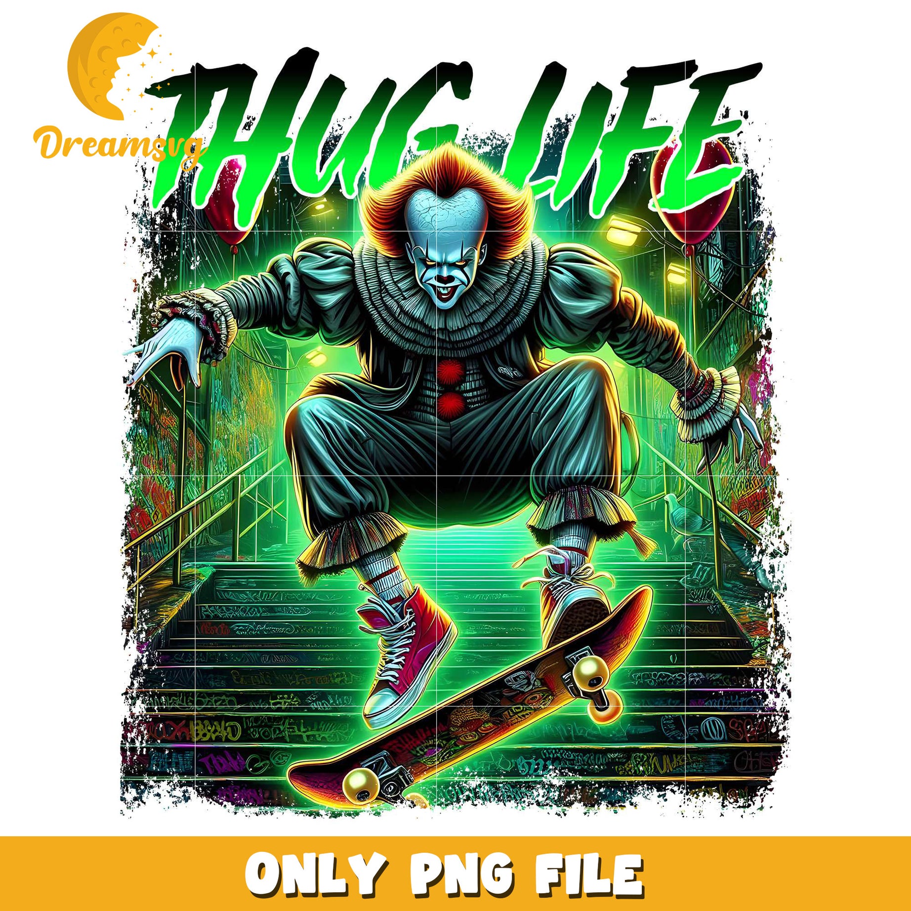 Pennywise thug life png, spooky autumn​ png, trick or treat png