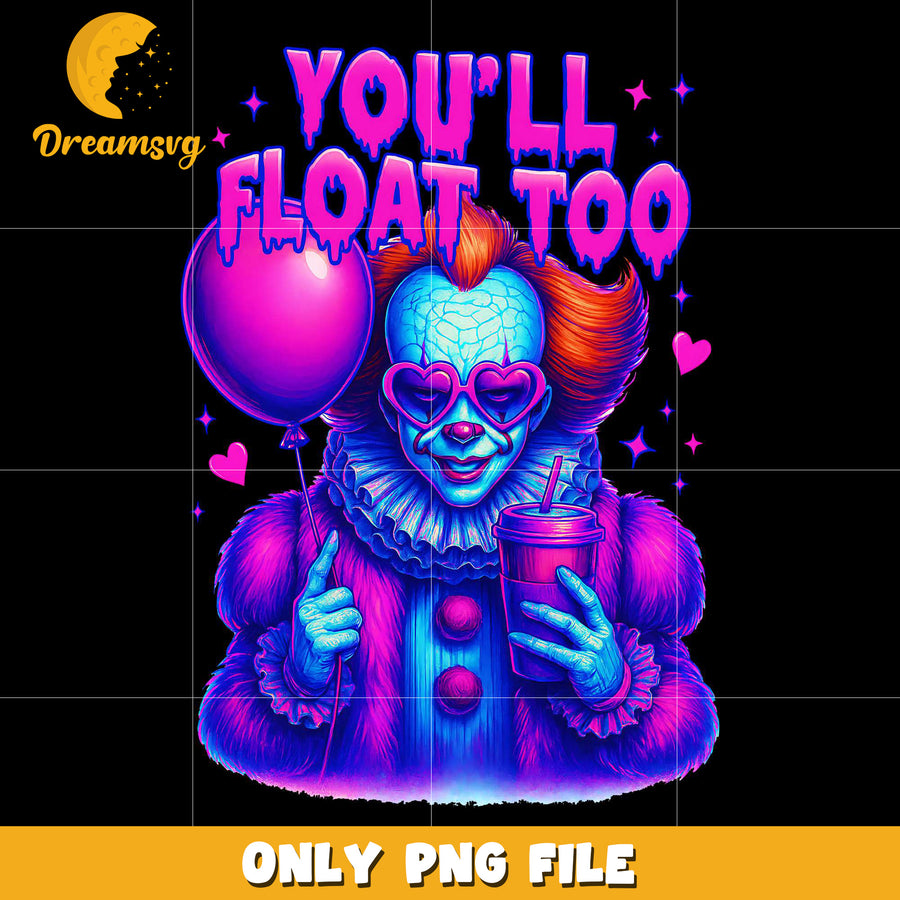 Pennywise you'll float too png, halloween pumpkin png, spooky halloween​​ png