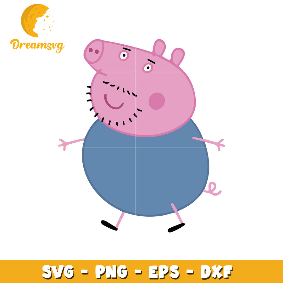 Peppa Pig SVG Cut File Daddy Pig