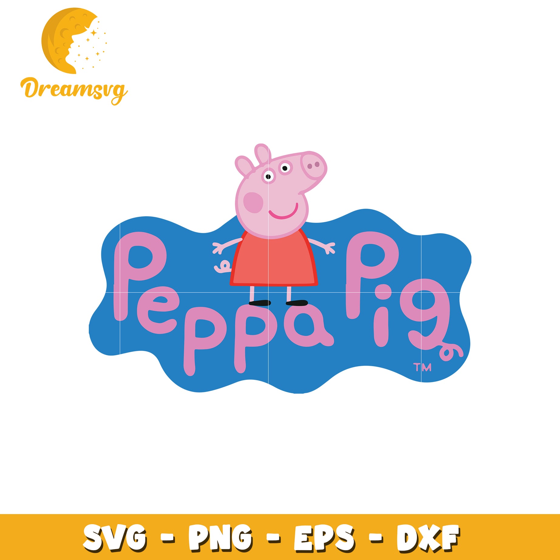 Peppa Pig SVG PNG EPS DXF Cut File