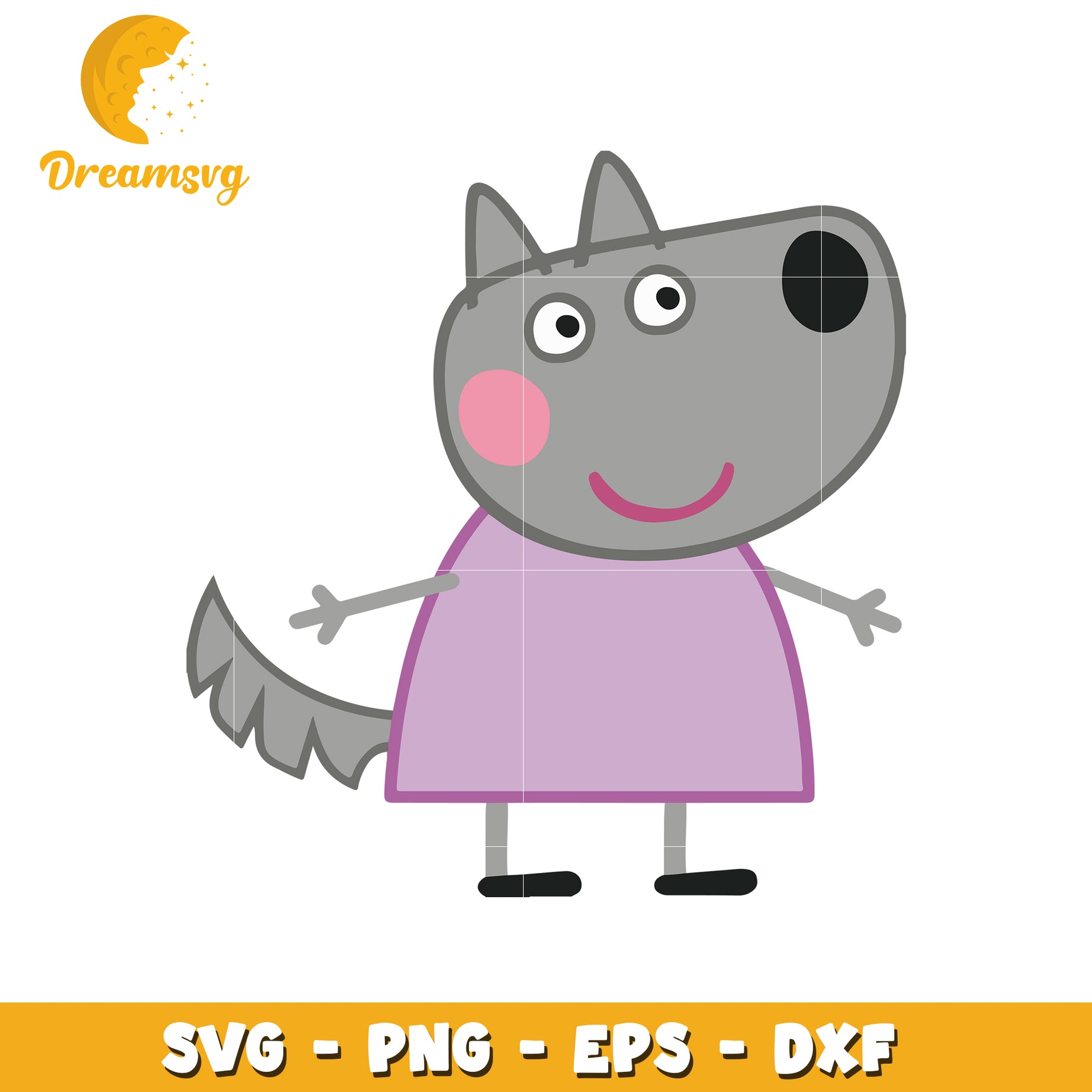 Peppa Pig Wolf SVG PNG EPS DXF Cut File