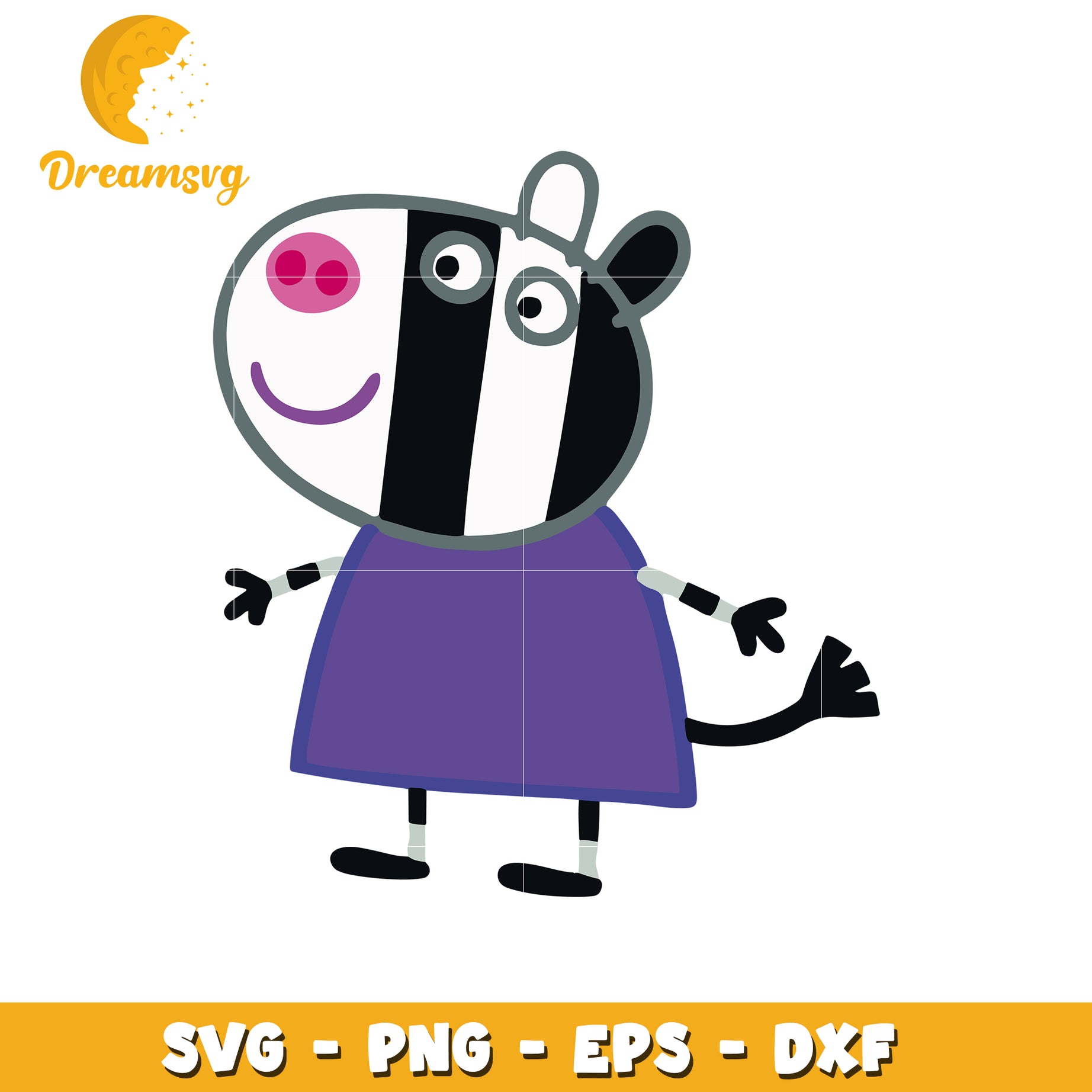 Peppa Pig Zebra SVG PNG EPS DXF Cut File