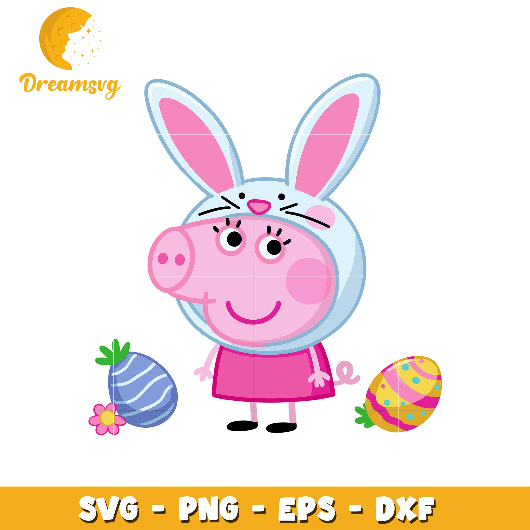 Peppa pig character bunny svg, Peppa pig svg, easter day svg