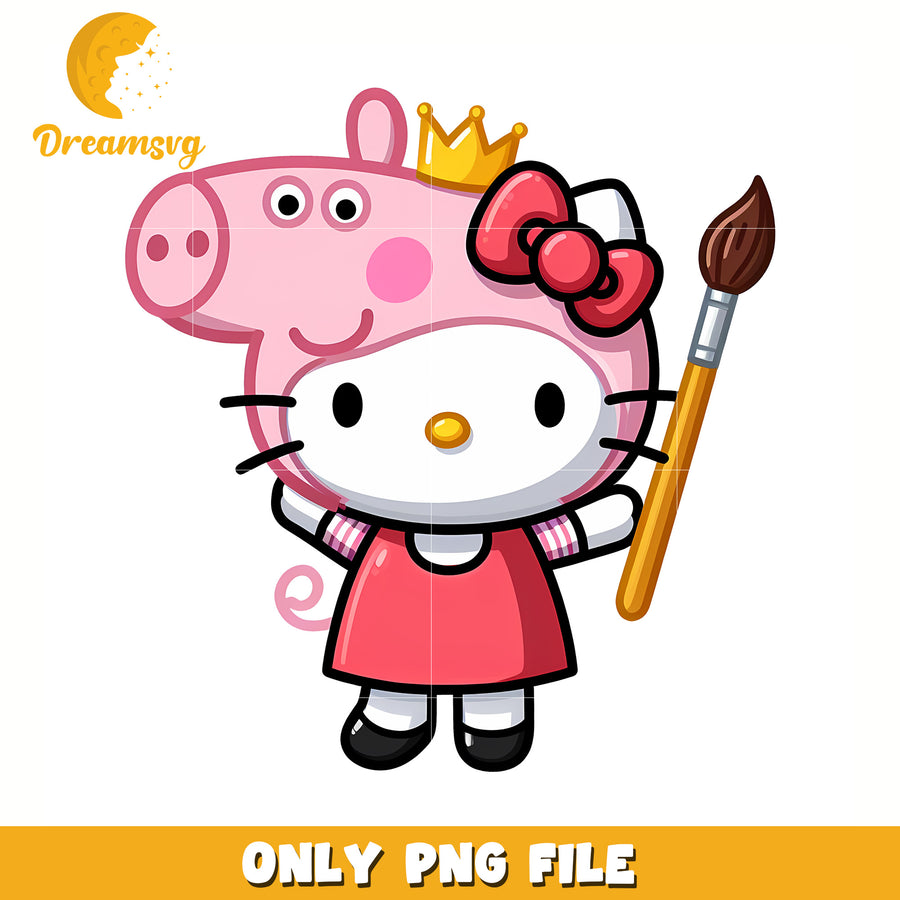 Peppa pig costume png, hello kitty png, peppa pig characters png