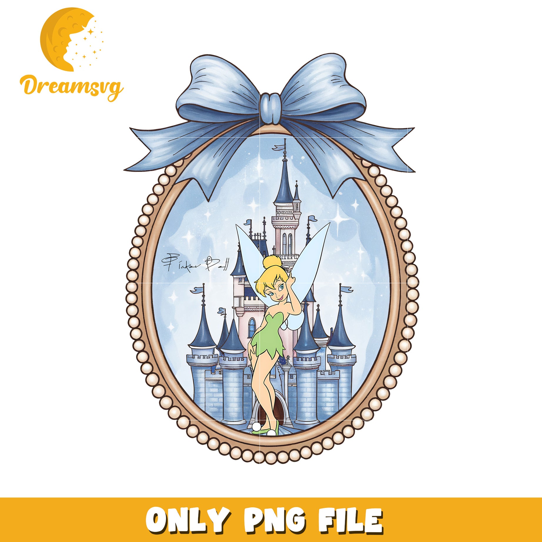 Peter pan tinkle bell picture frame with bowtie png, mickey friends png, disneyland png