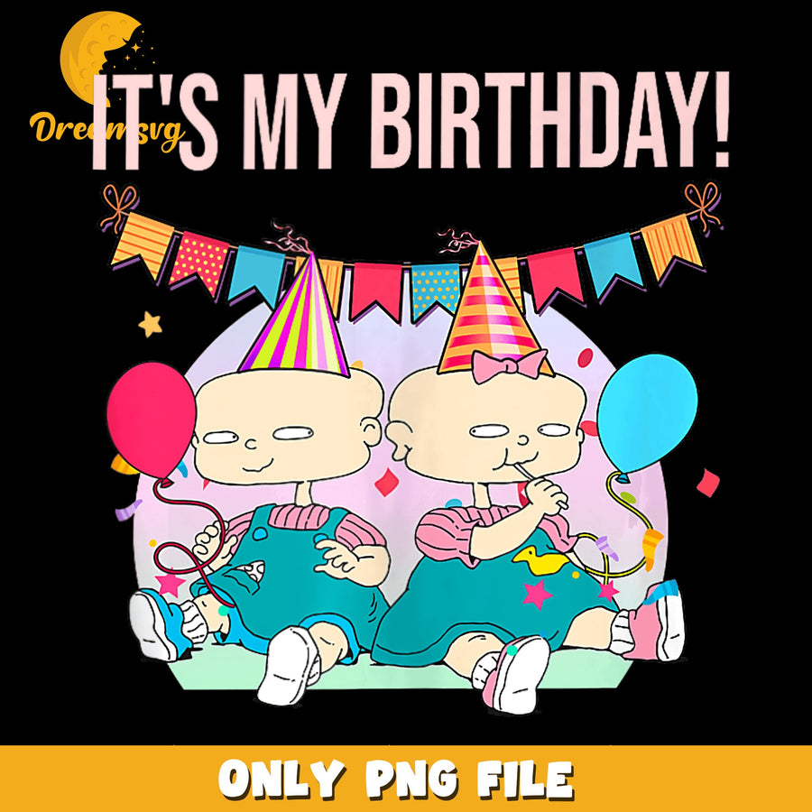 Phil And Lil Rugrats Birthday Party PNG, It's My Birthday, Kids PNG