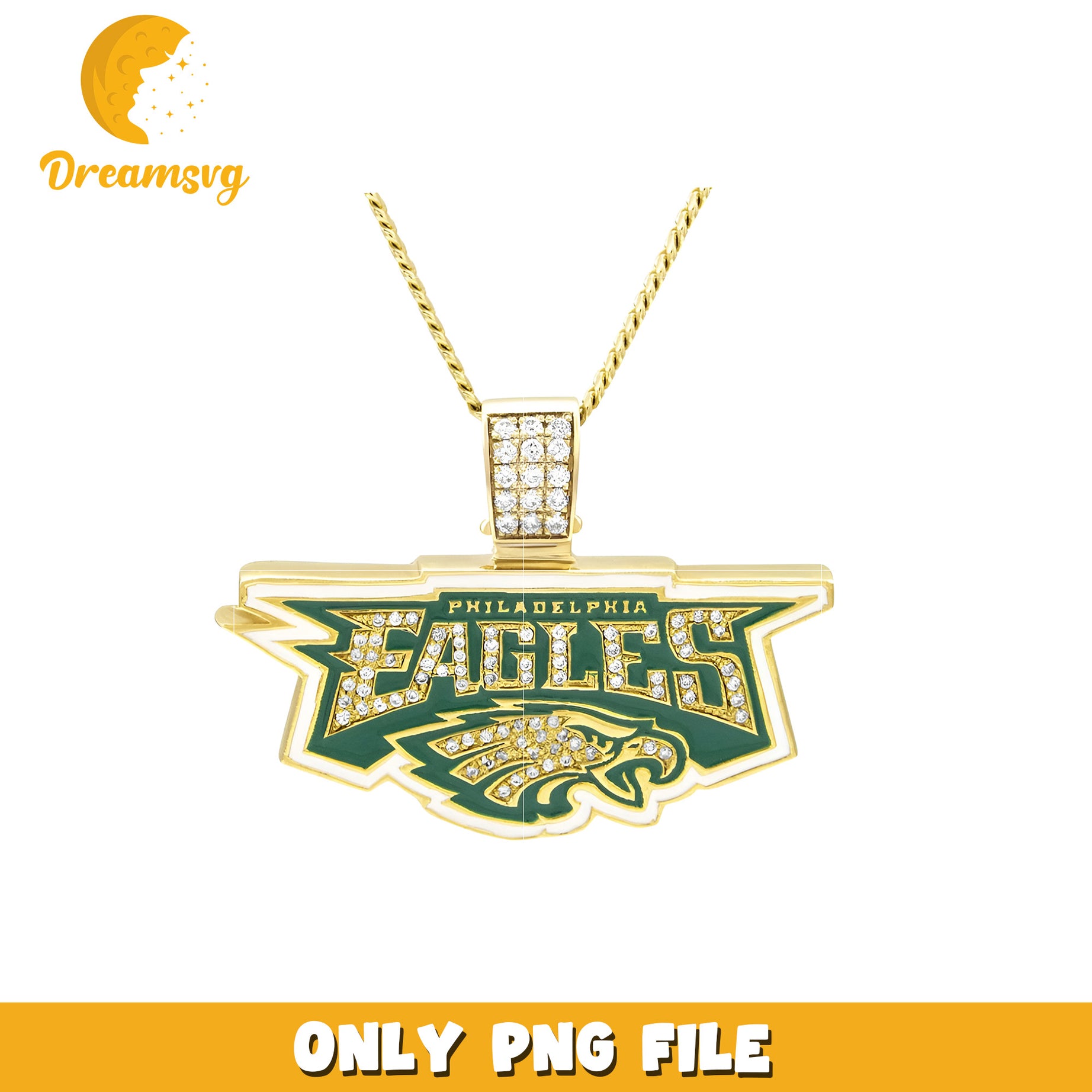 Philadelphia Eagles Diamond Pendant PNG