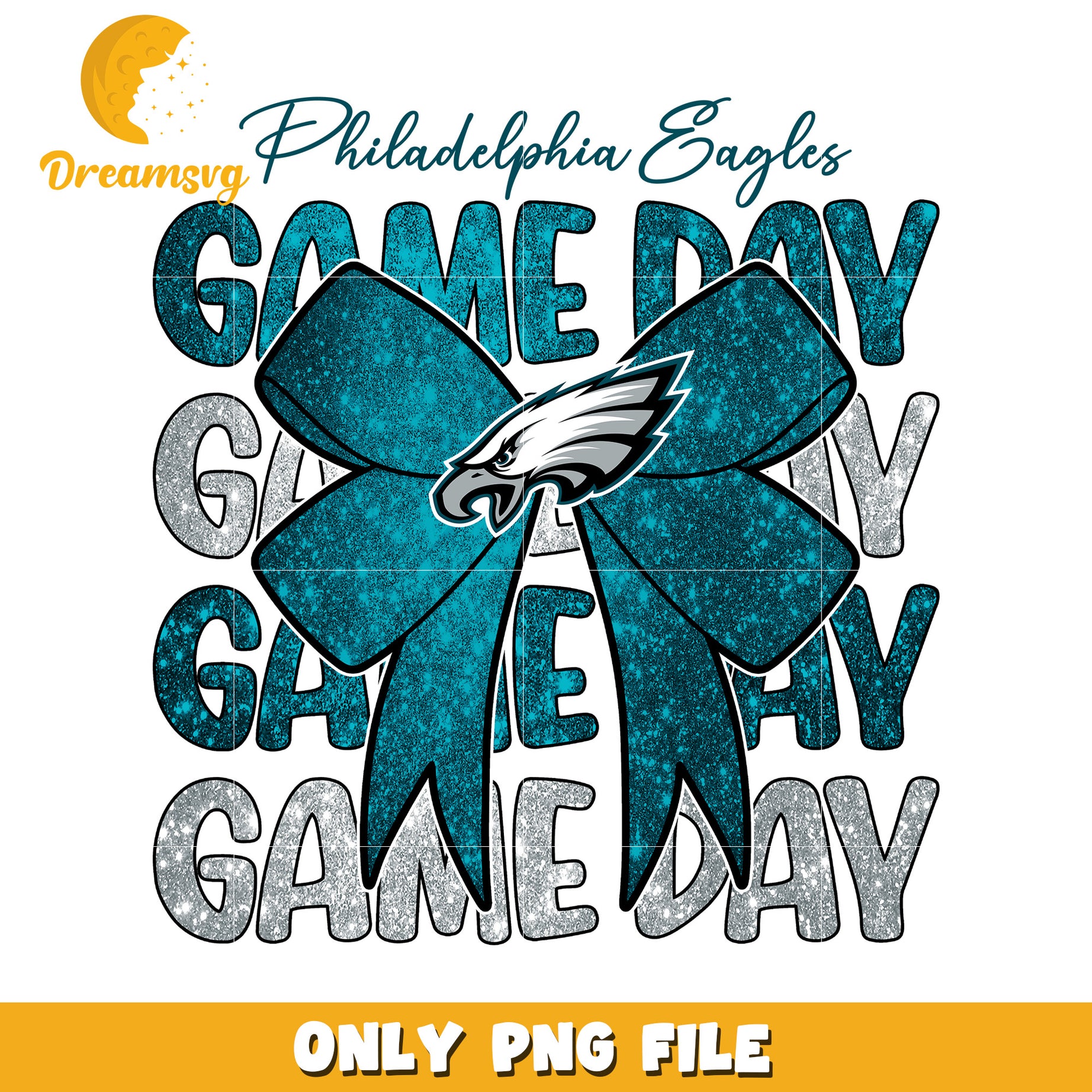 Philadelphia Eagles Game Day Bow PNG