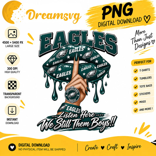 Philadelphia Eagles Dripping Lips We Still Them Boys PNG