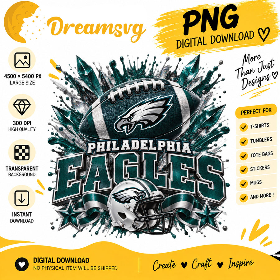 Philadelphia Eagles NFL Football Helmet Crystal Splash PNG