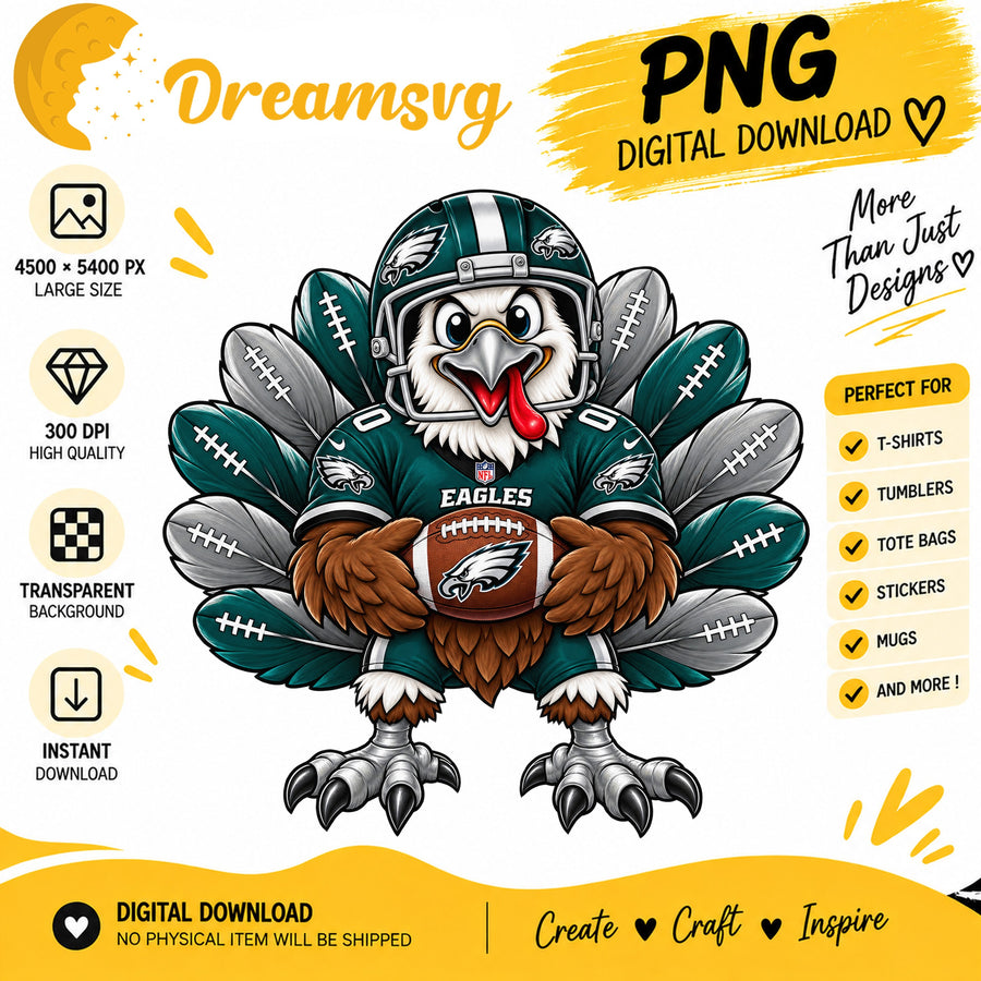 Philadelphia Eagles Turkey Thanksgiving Football Fan PNG