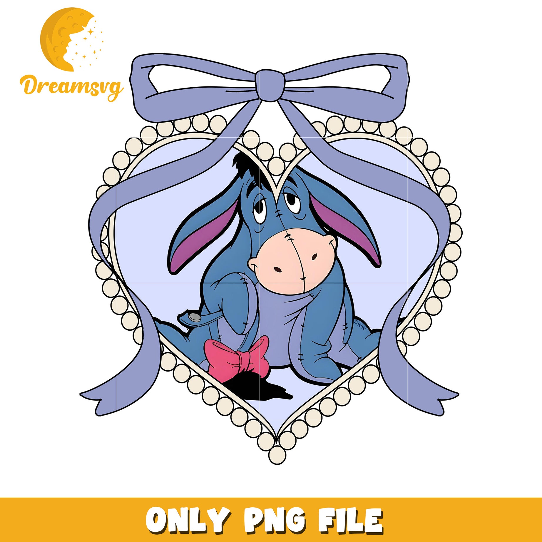 Picture frame heart eeyore png, winnie the pooh png, disney winnie the pooh png