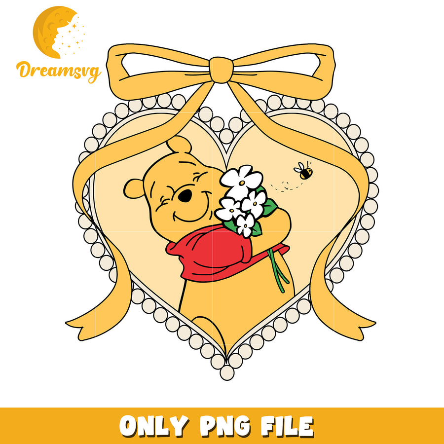 Picture frame heart pooh png, winnie the pooh png, disney winnie the pooh png