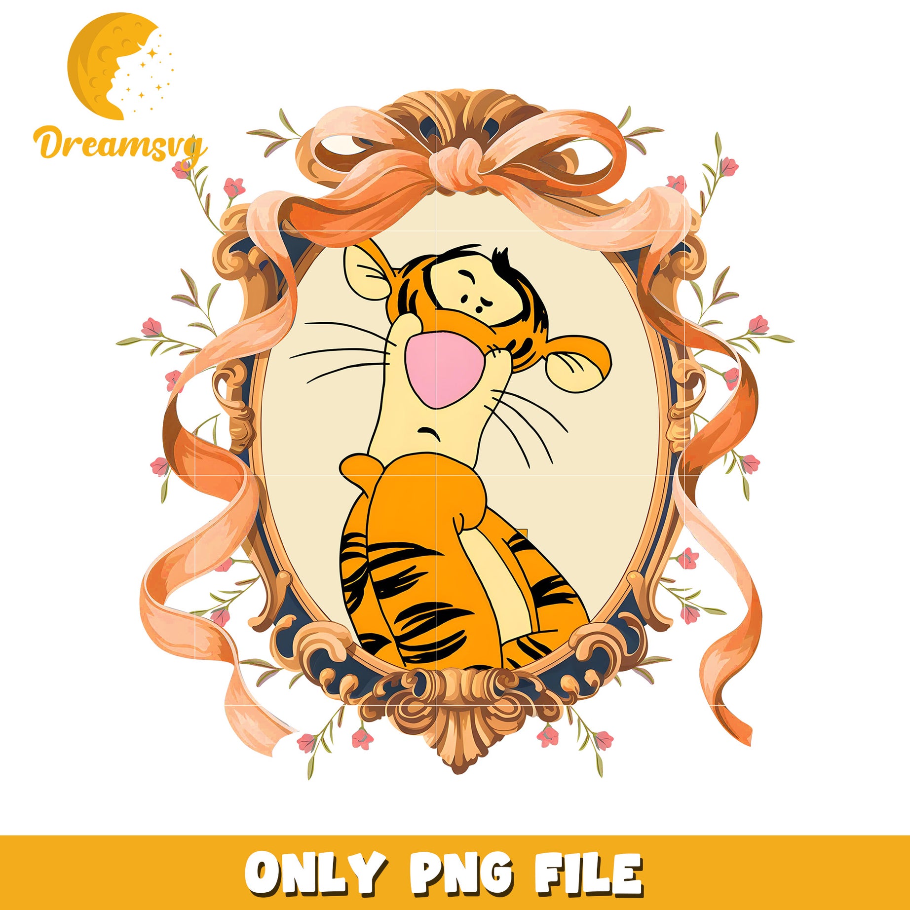 Picture frame tigger png, winnie the pooh png, disney cartoon png