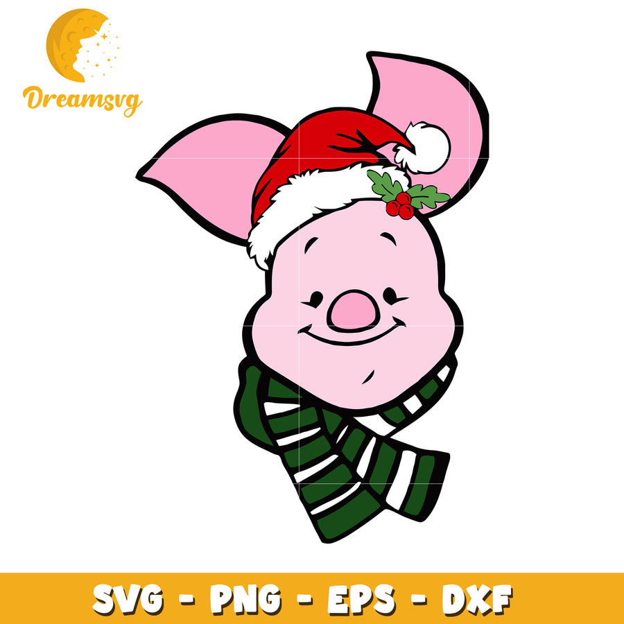 Piglet Christmas SVG PNG EPS DXF