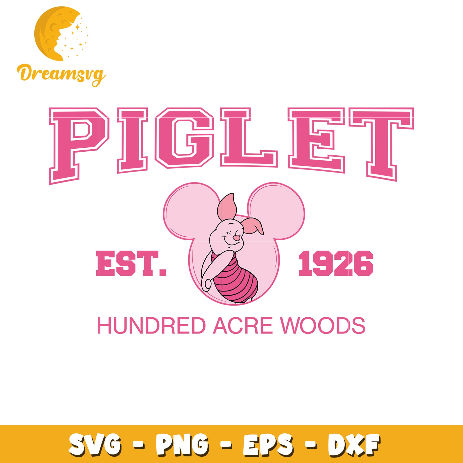 Piglet SVG Cut File 1926 Hundred Acre Woods