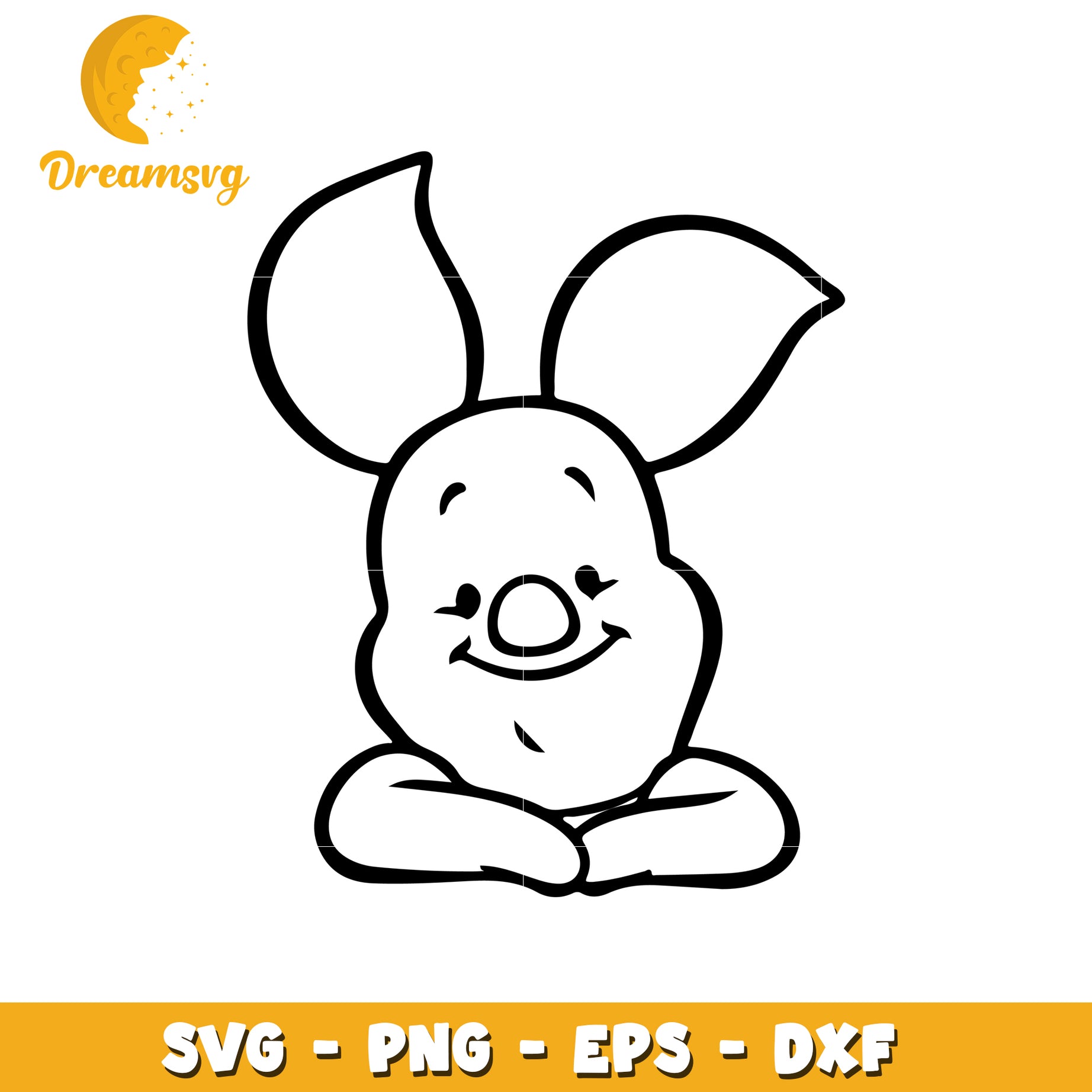 Piglet SVG Cut File PNG EPS DXF