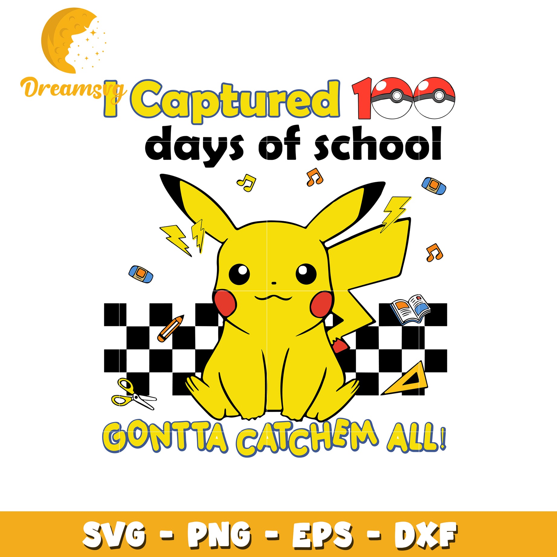 Pikachu 100 days of school svg, pikachu svg, school days svg