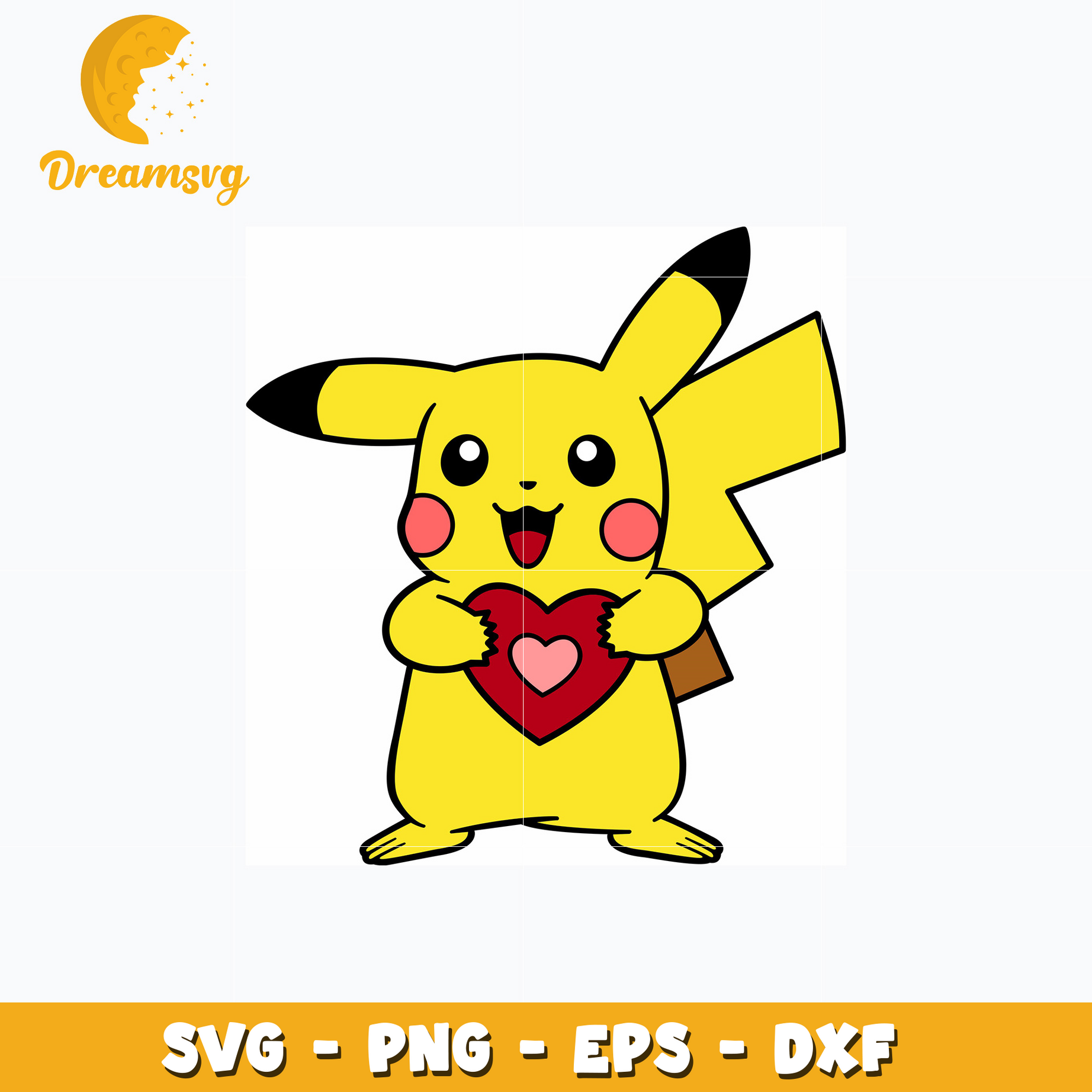 Pikachu love valentine svg