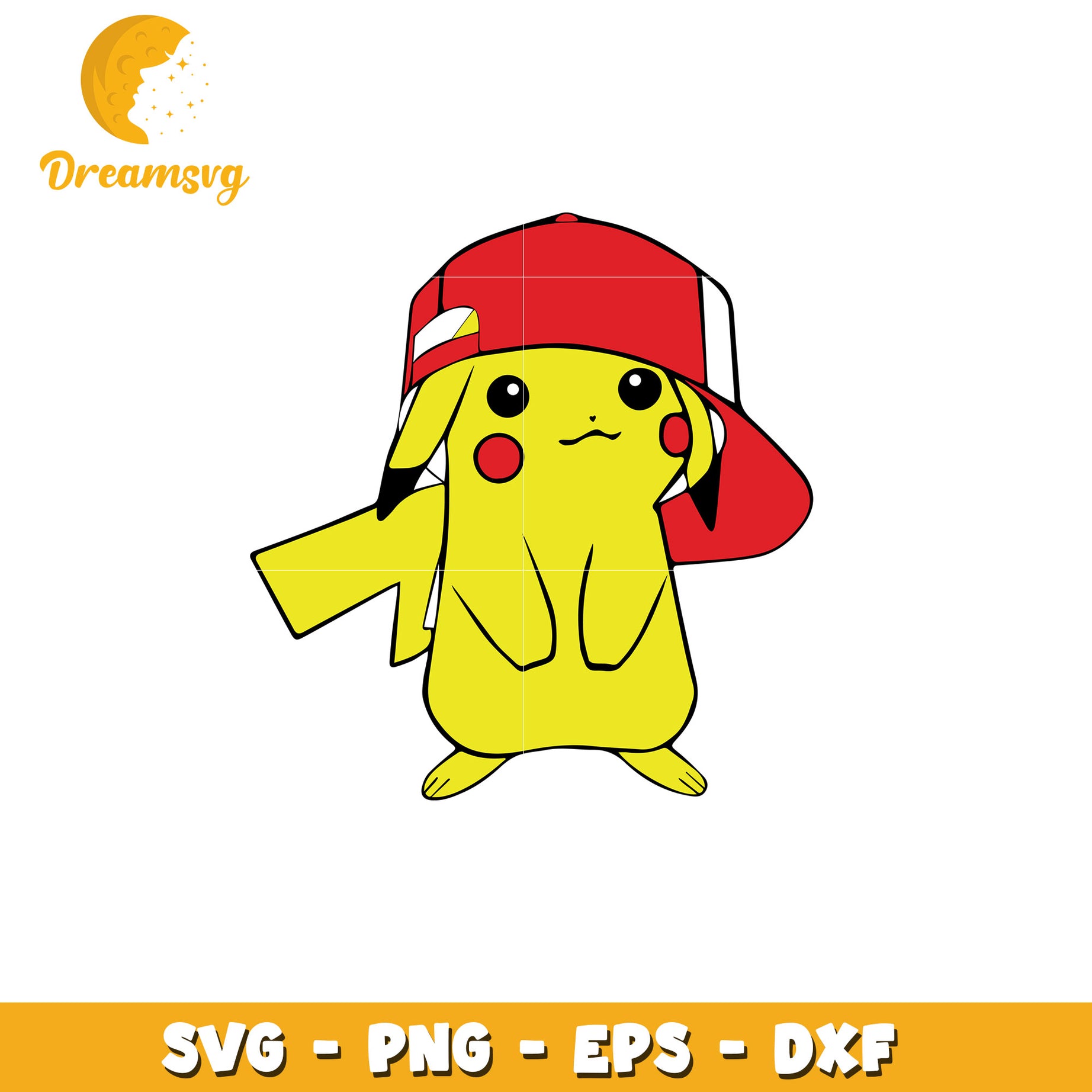 Pikachu and Satoshi hat svg, Pikachu character svg