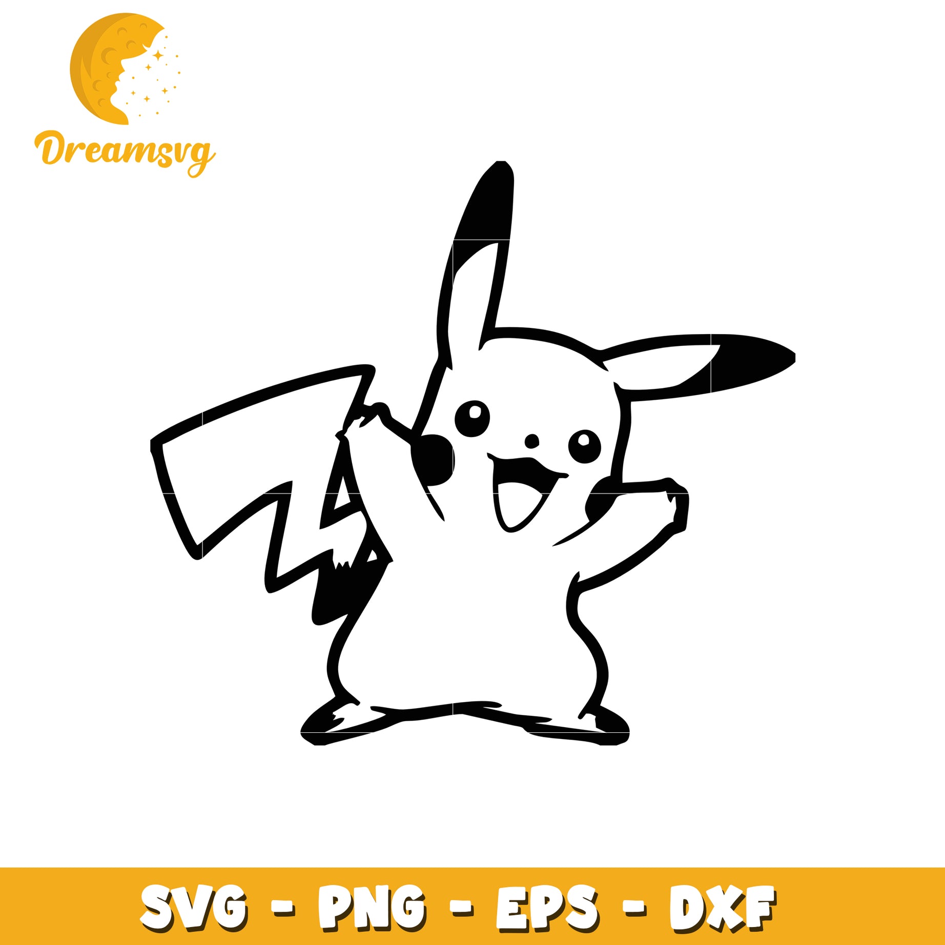 Pikachu SVG Cut File PNG EPS DXF