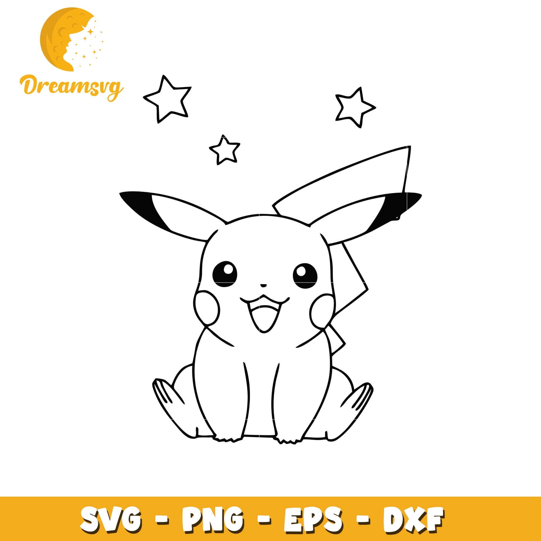 Pikachu SVG PNG EPS DXF Cut File