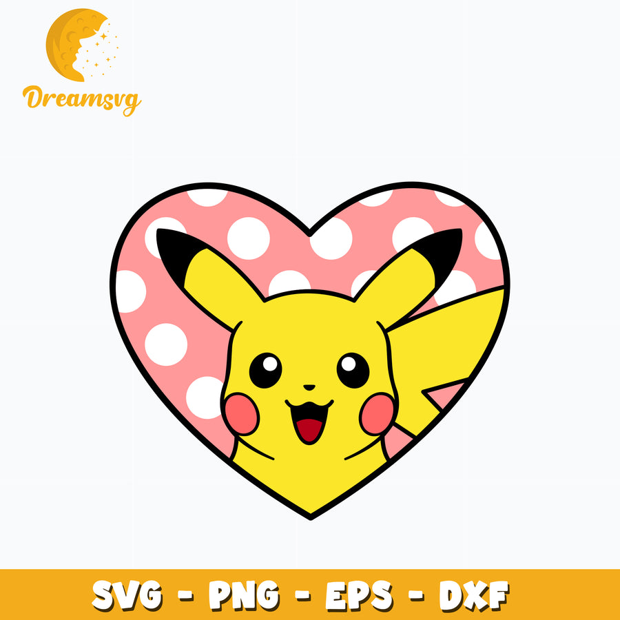 Pikachu Valentine Heart Svg