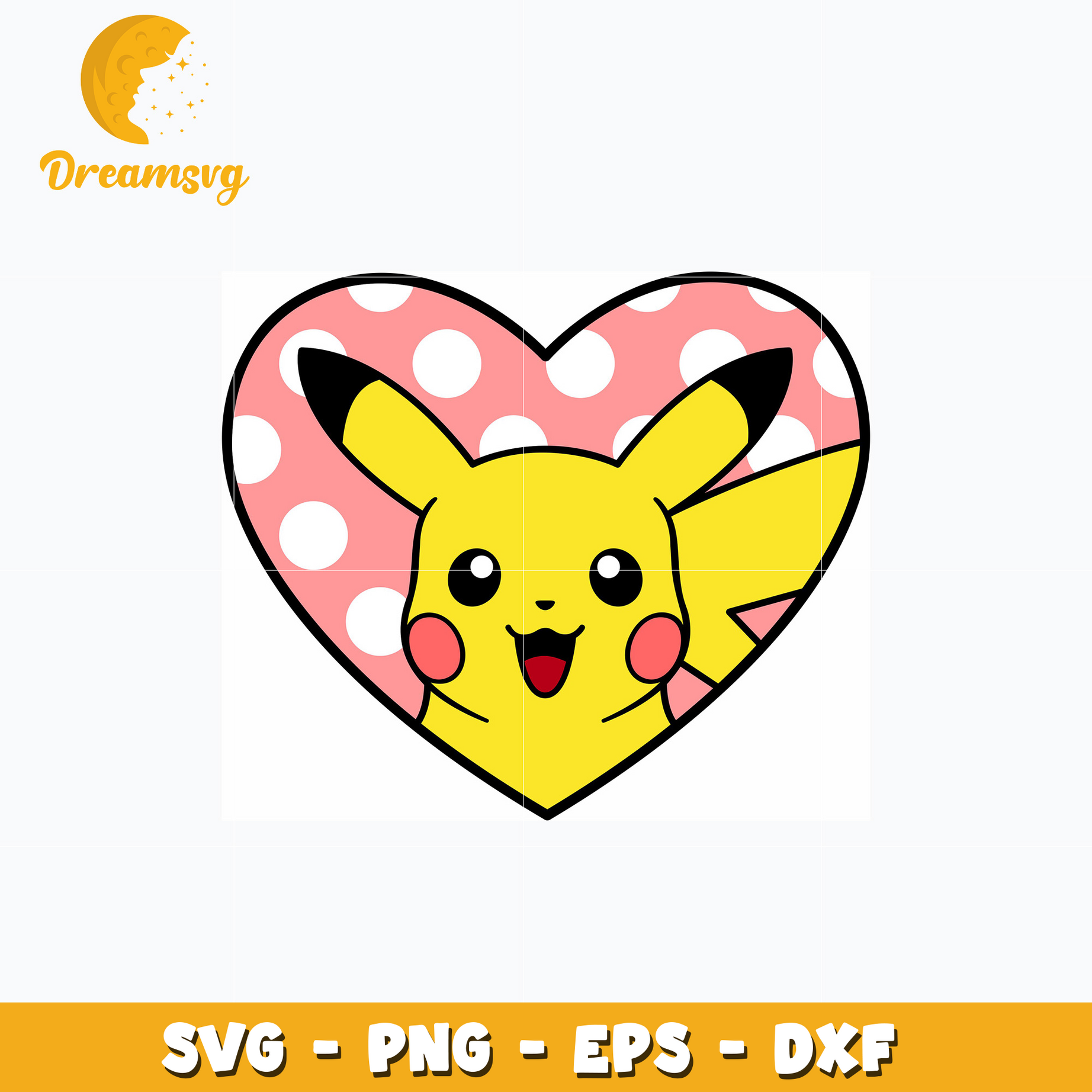 Pikachu Valentine Heart svg