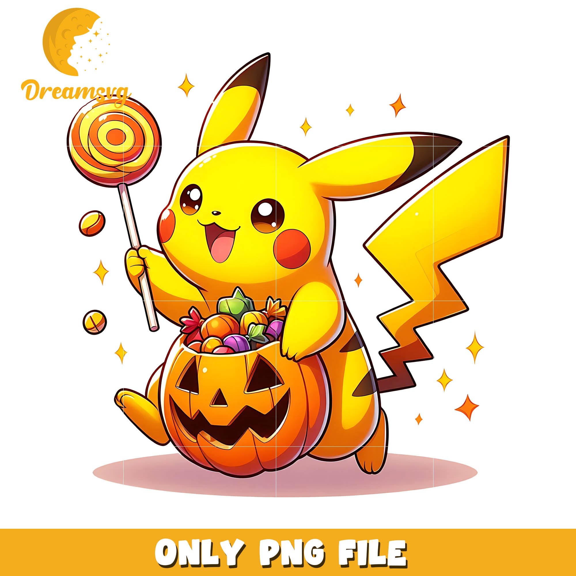 Pikachu halloween candy treat png, Halloween Pikachu character png