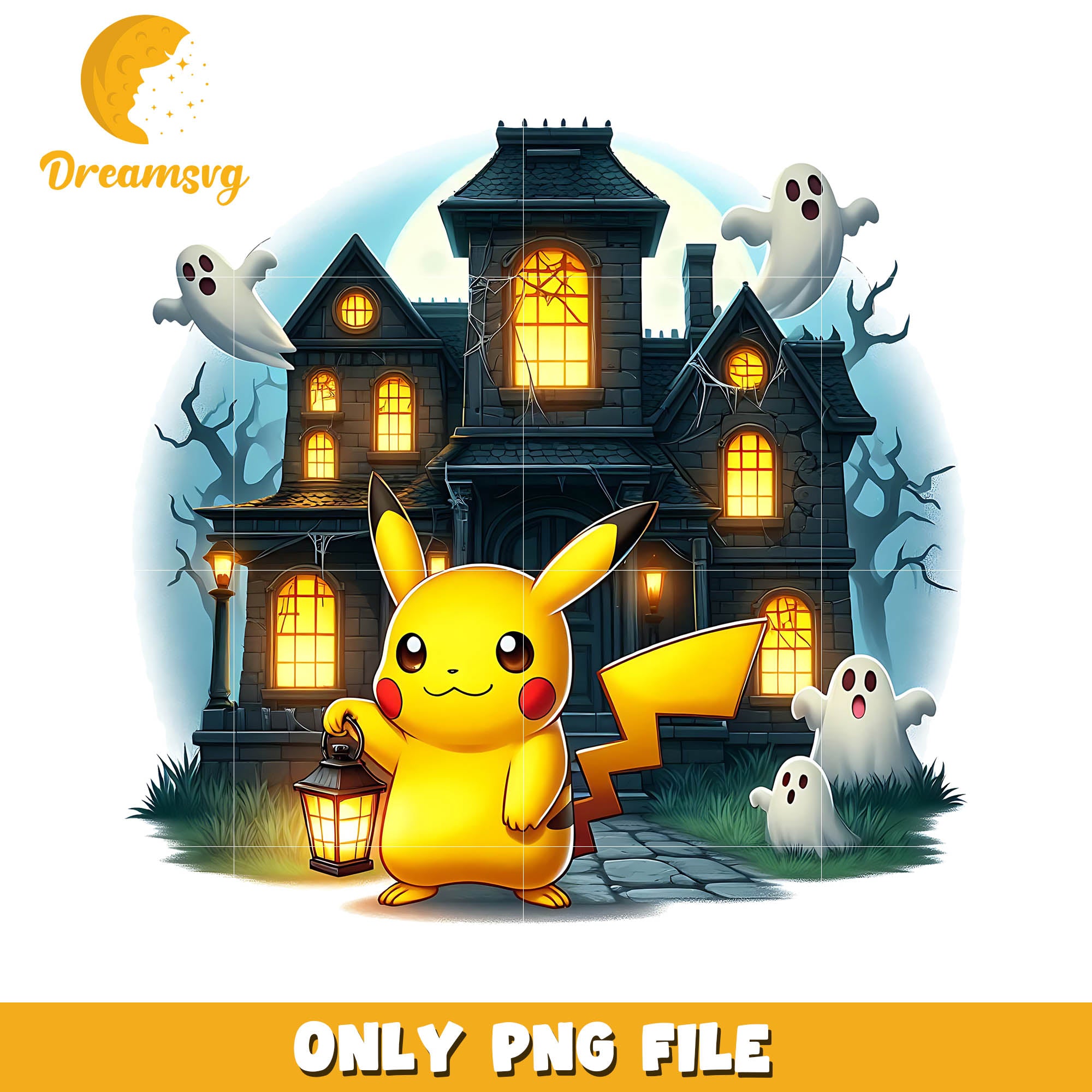 Pikachu halloween castle night png, Halloween Pikachu character png
