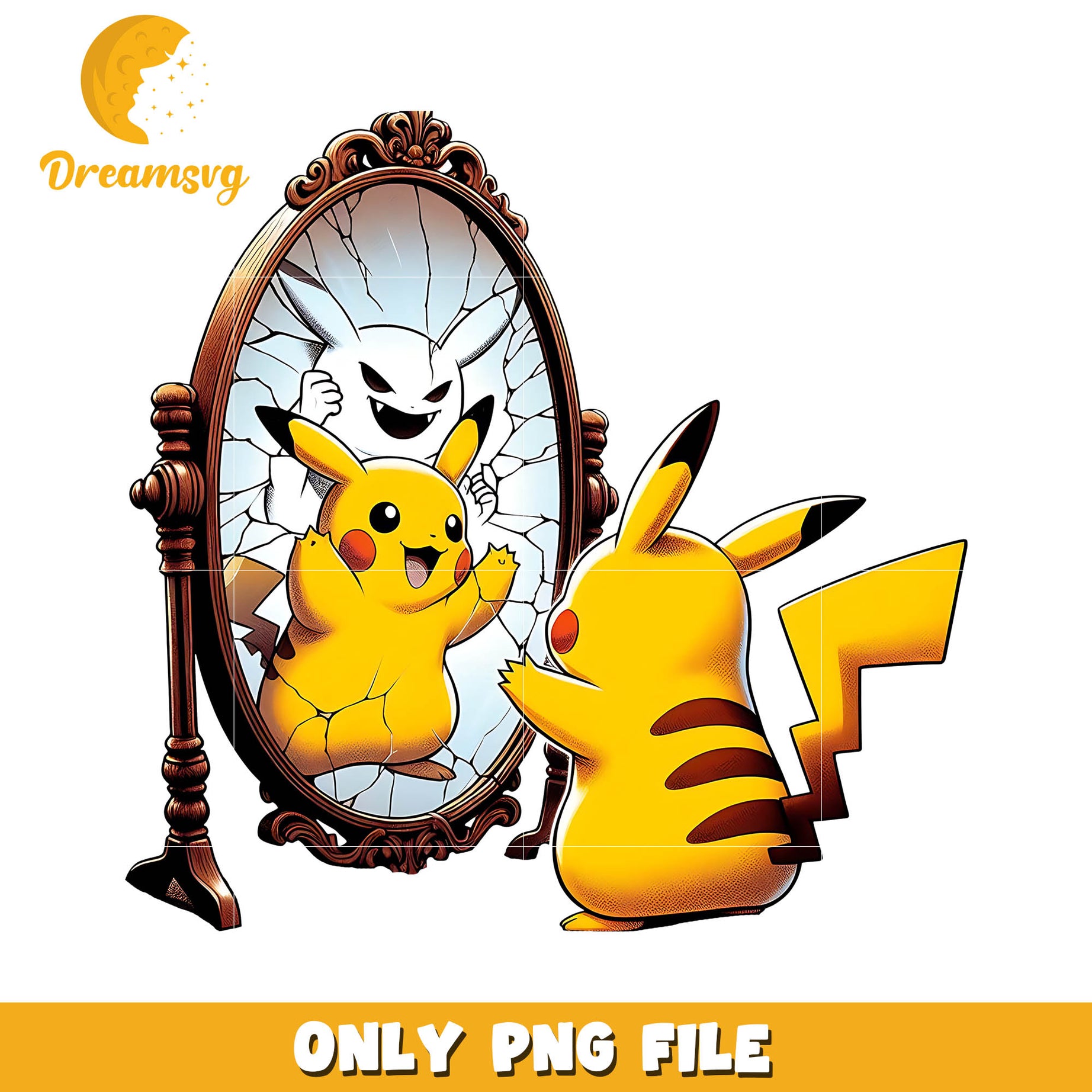 Pikachu halloween mirror ghost png, Halloween Pikachu character png