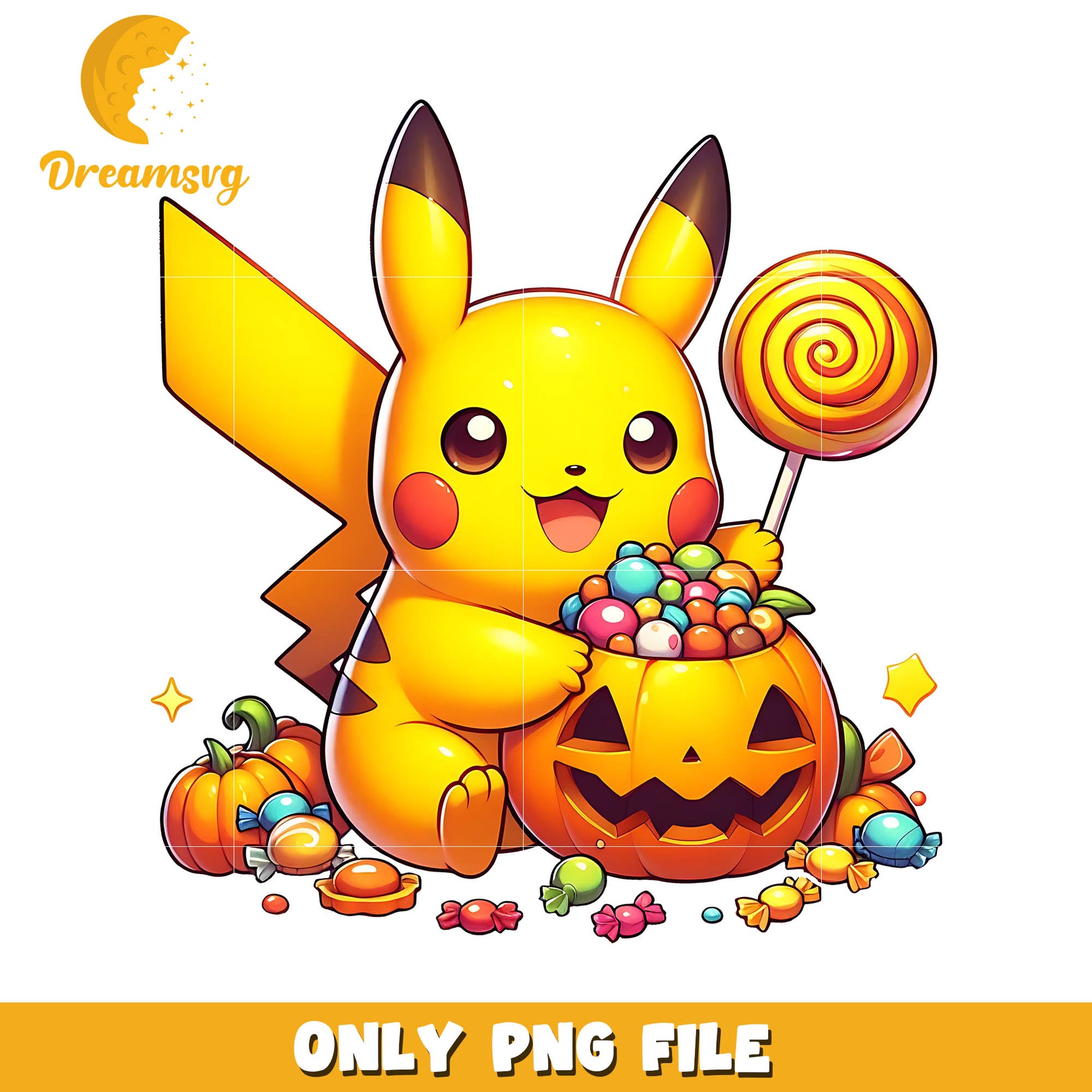 Pikachu halloween pumpkin candy png, Halloween Pikachu character png