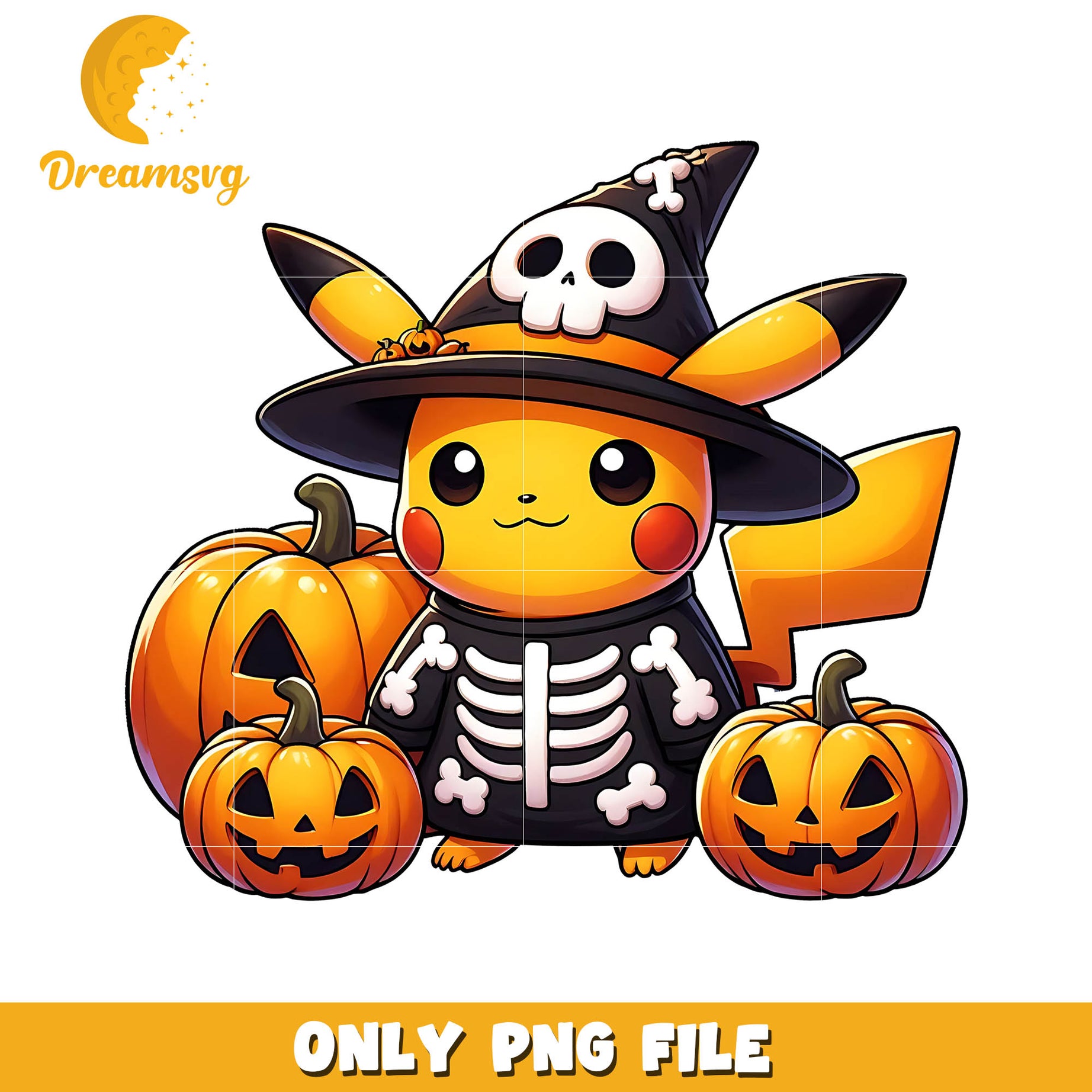 Pikachu halloween skeleton png, Halloween Pikachu character png