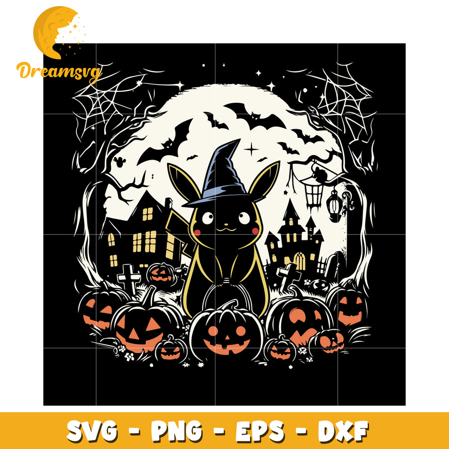 Pikachu pumpkin halloween svg, spooky halloween svg, trick or treat svg