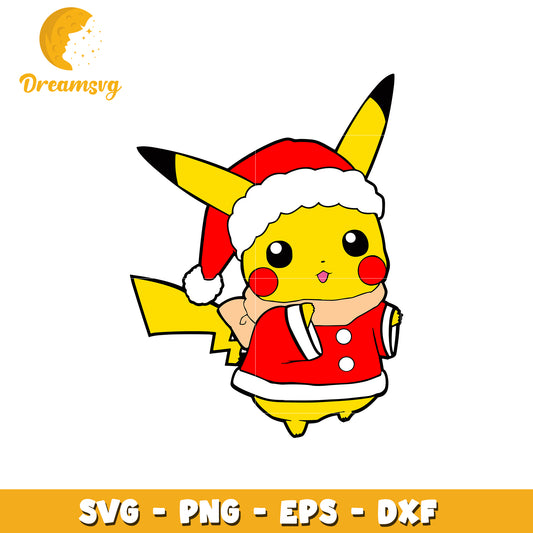Pikachu santa hat svg, pokemon characters svg, anime svg