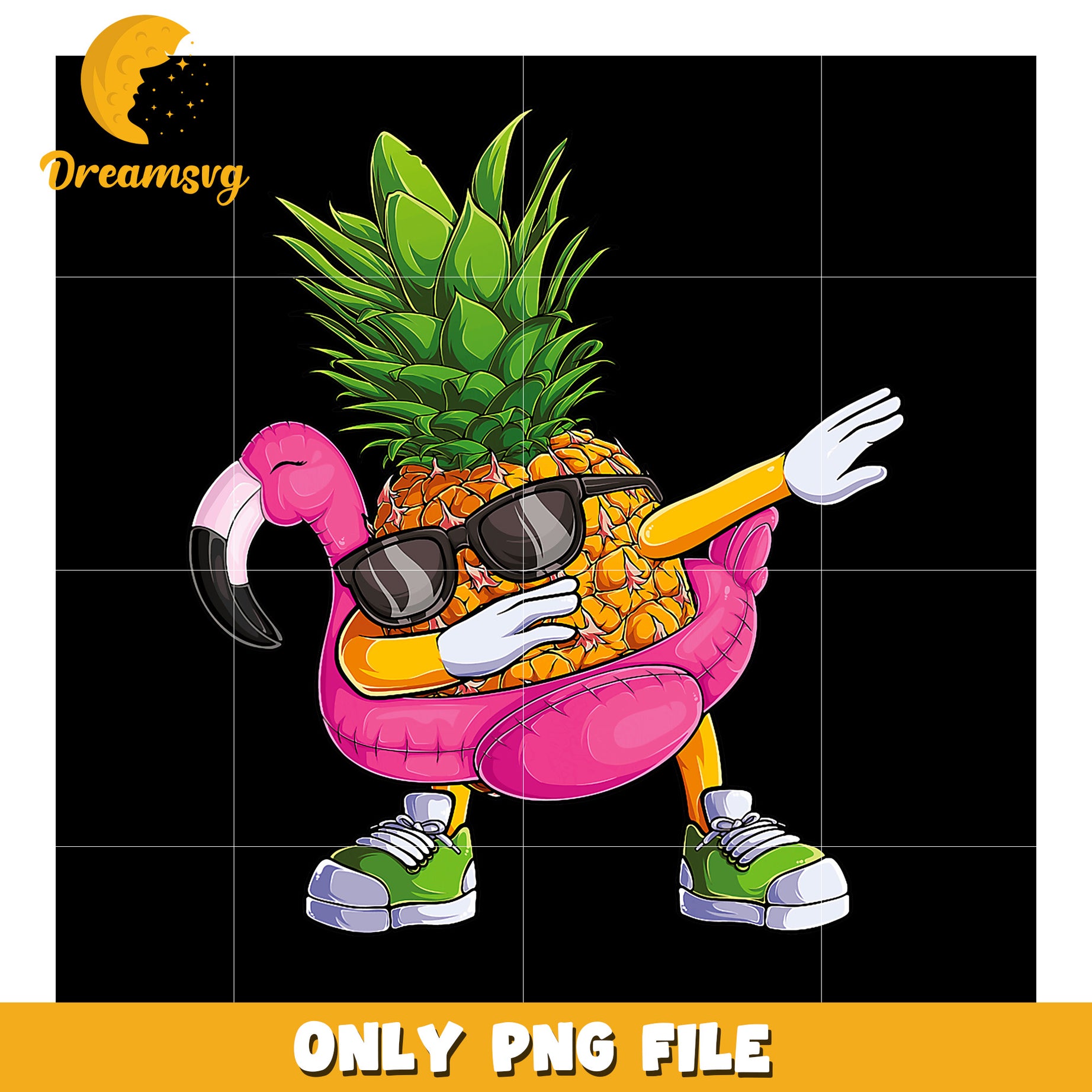 Pineapple Flamingo Dab PNG Download