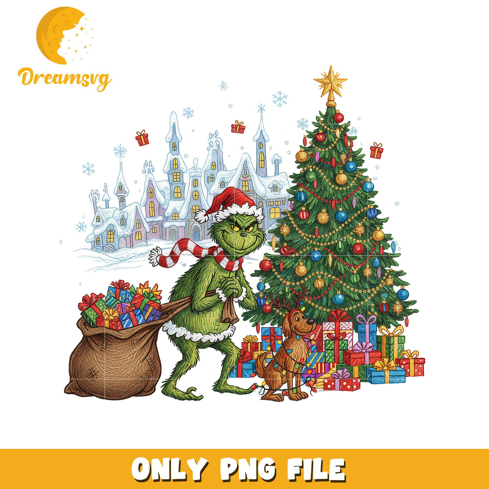 Pine tree christmas png, christmas cookies png, grinch cartoon png